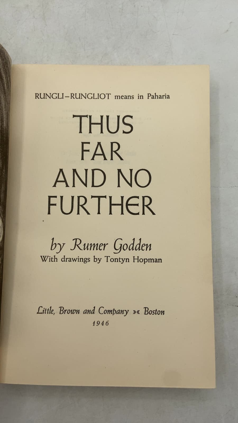 Thus Far and No Further by Rumer Godden - title page