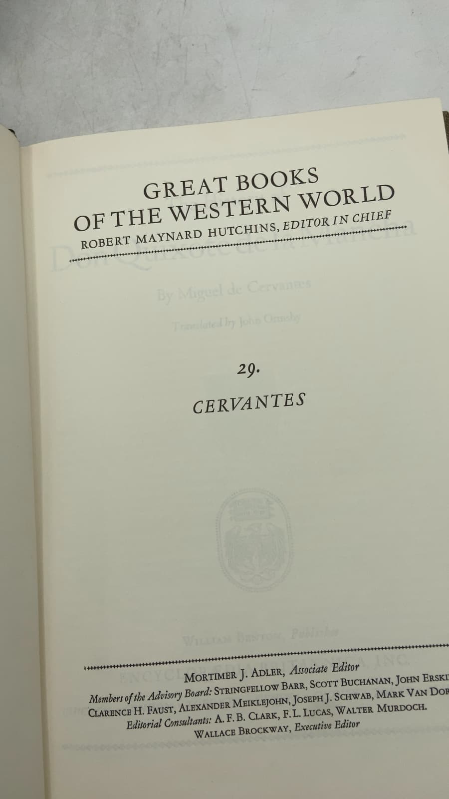 Great Books of the Western World by Miguel de Cervantes - title page