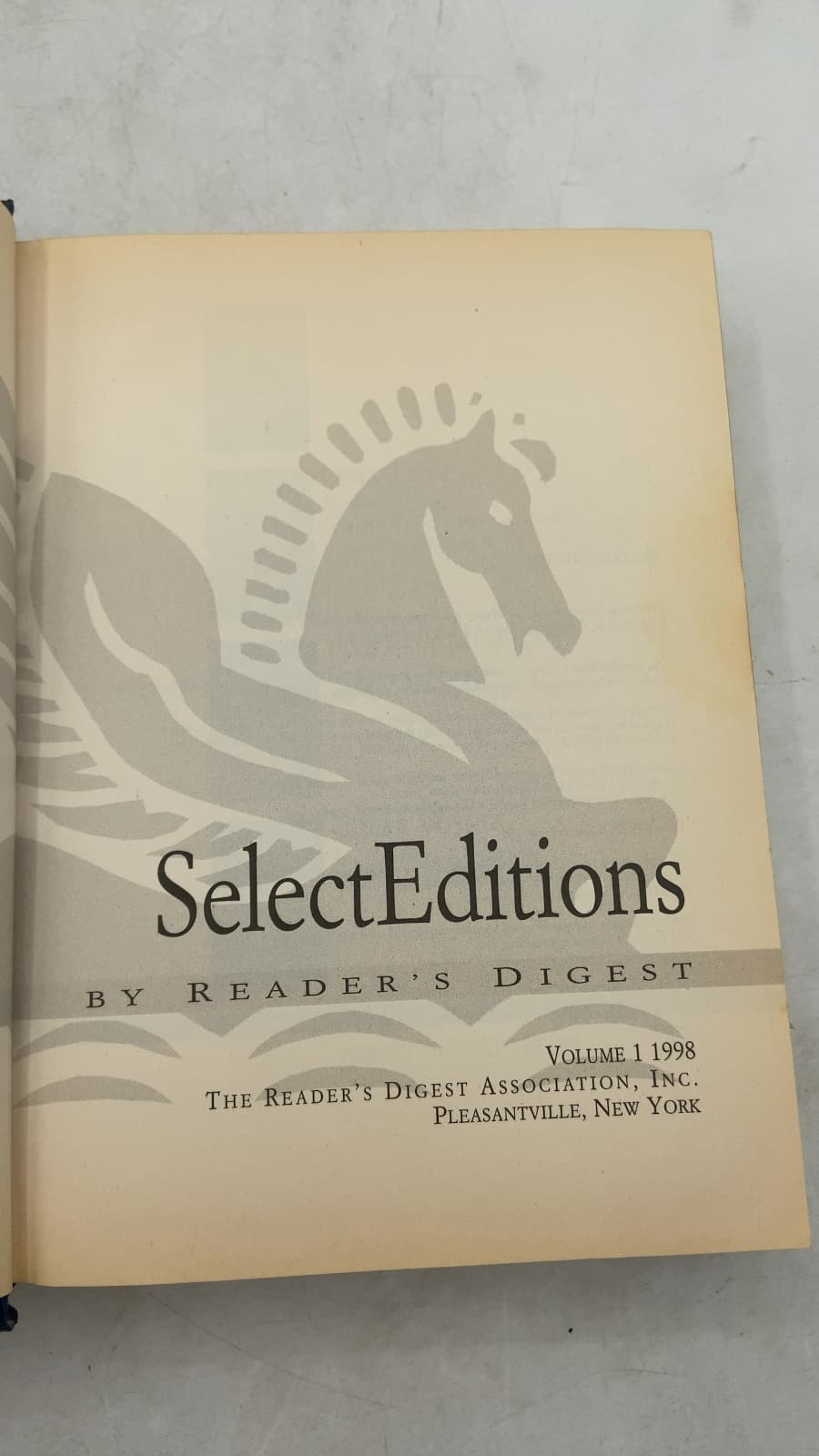 Reader's Digest Select Editions: Volume 1 1998 by John Lescroart, Erich Segal, James Thayer, Barbara Delinsky - title page