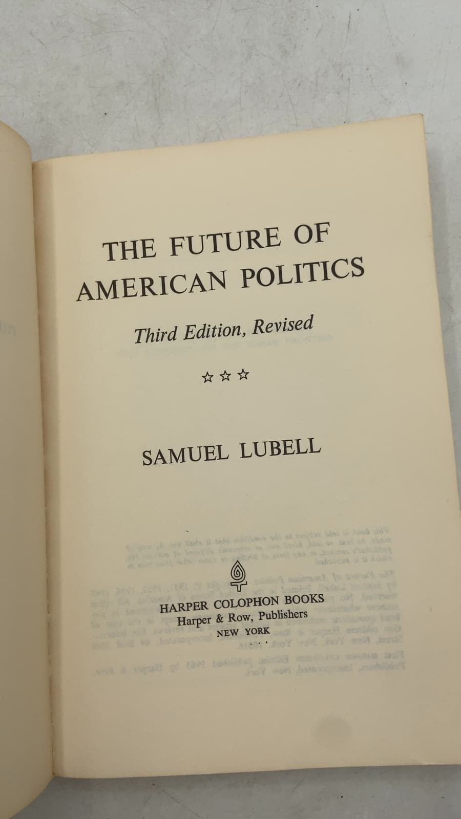 The Future of American Politics by Samuel Lubell - title page