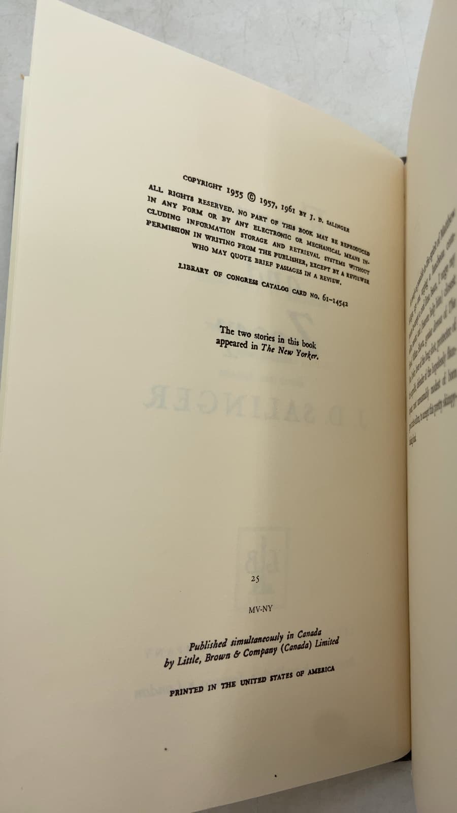 Franny and Zooey by J. D. Salinger - title page