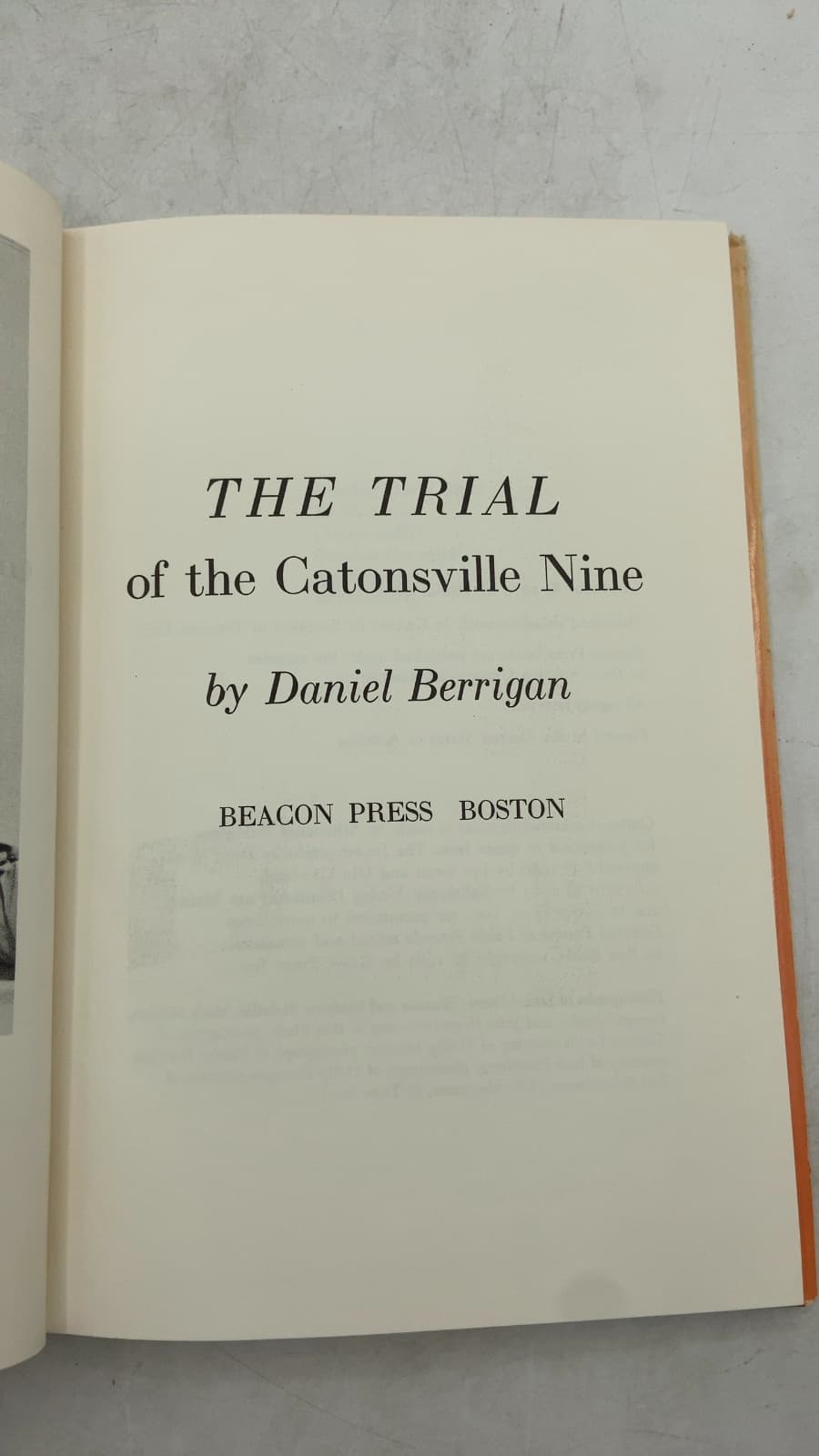 The Trial of the Catonsville Nine by Daniel Berrigan - title page