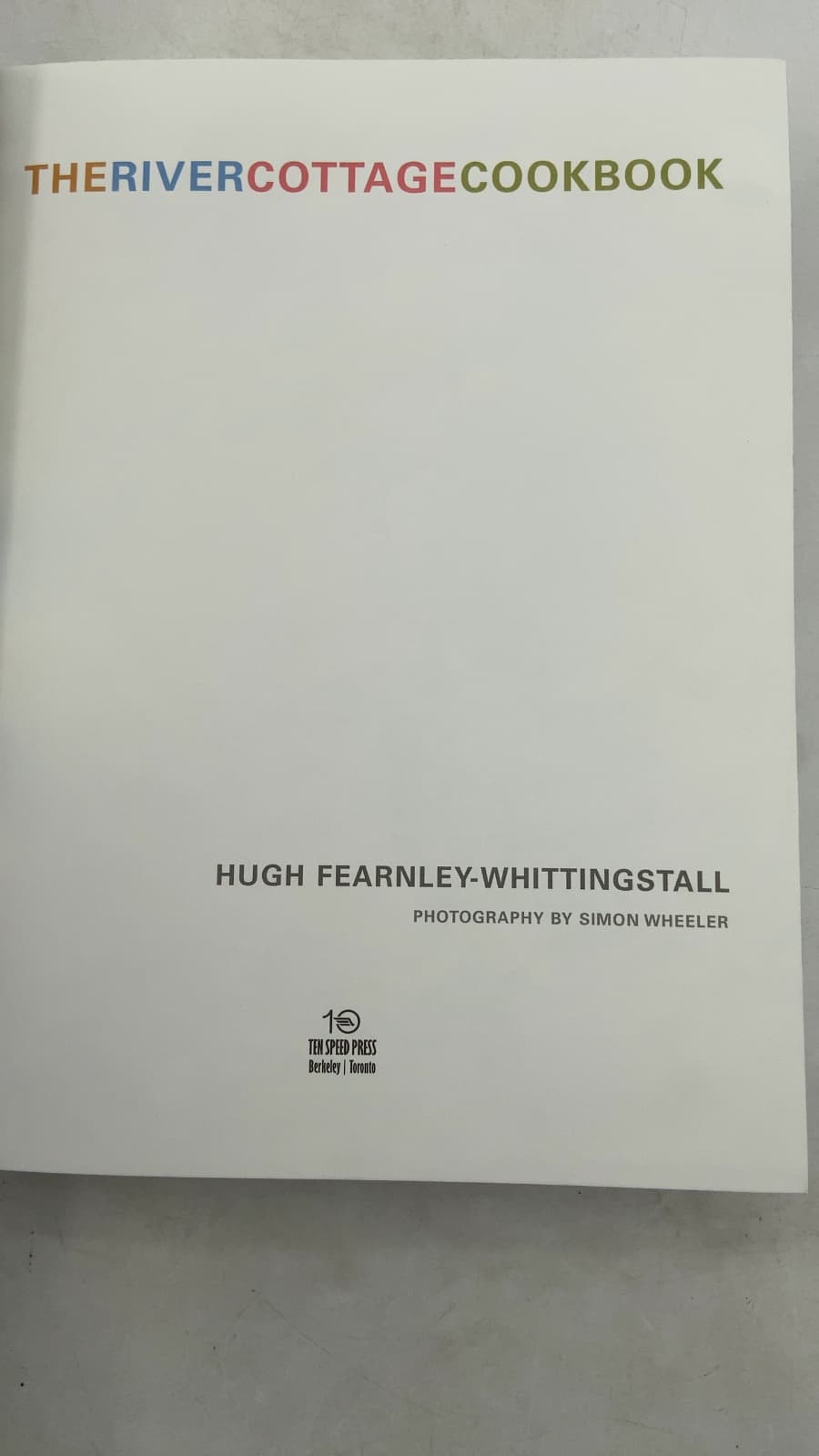 THE River Cottage Cookbook by Hugh Fearnley-Whittingstall - title page