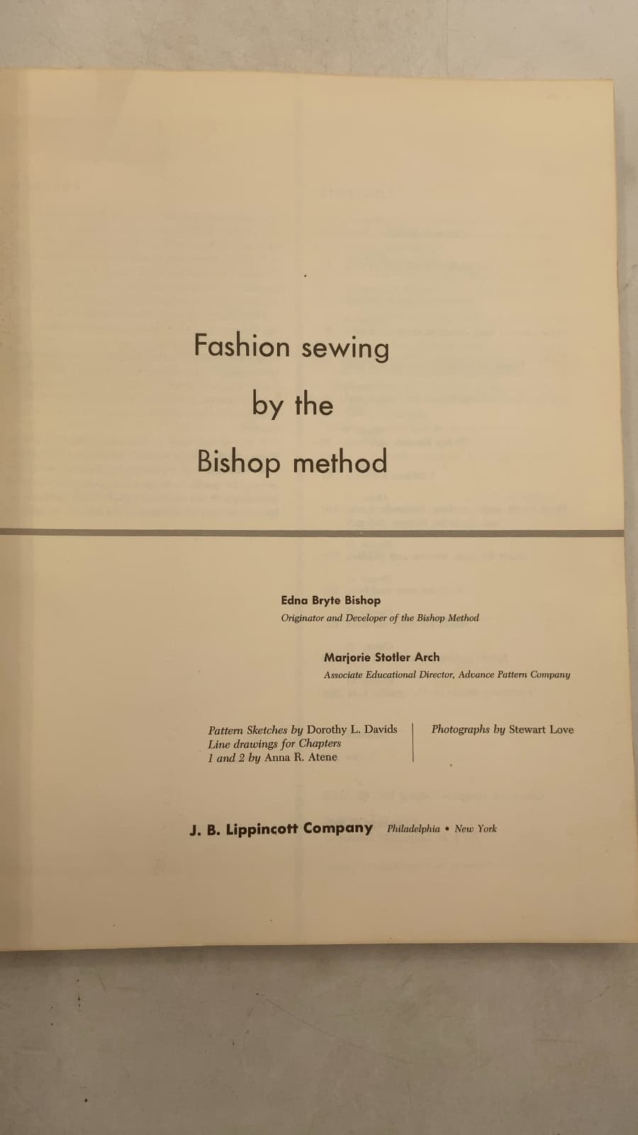Fashion Sewing by the Bishop Method by Edna Bryte Bishop, Marjorie Stotler Arch - title page
