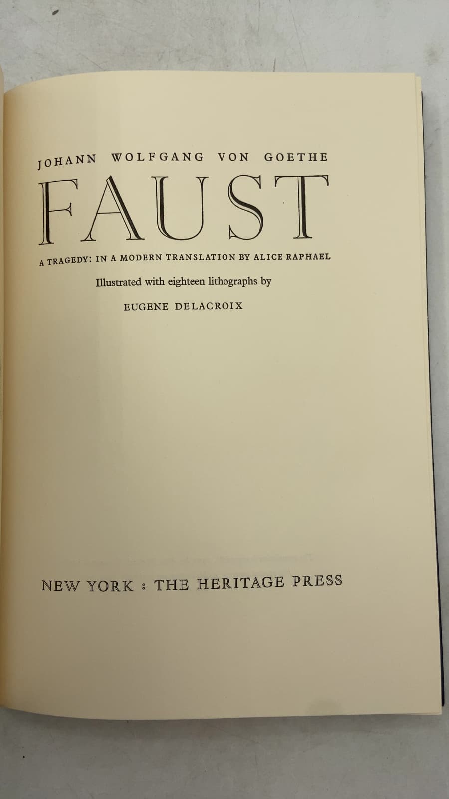 Faust: A Tragedy by Johann Wolfgang von Goethe - title page