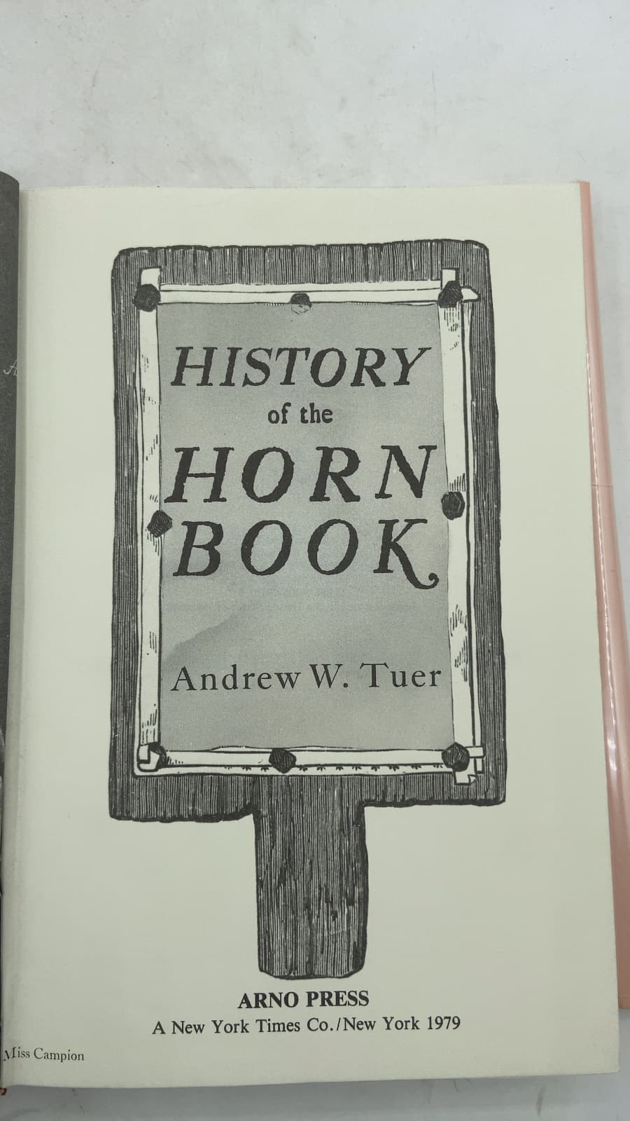 History of the Horn Book by Andrew W. Tuer - title page
