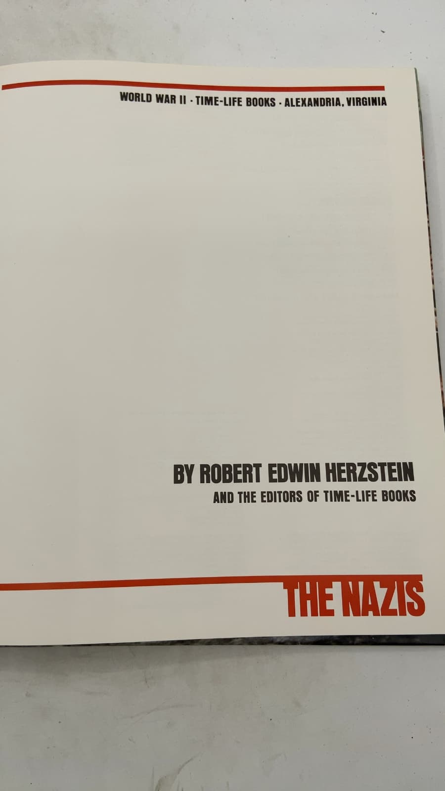 The Nazis by Robert Edwin Herzstein - title page