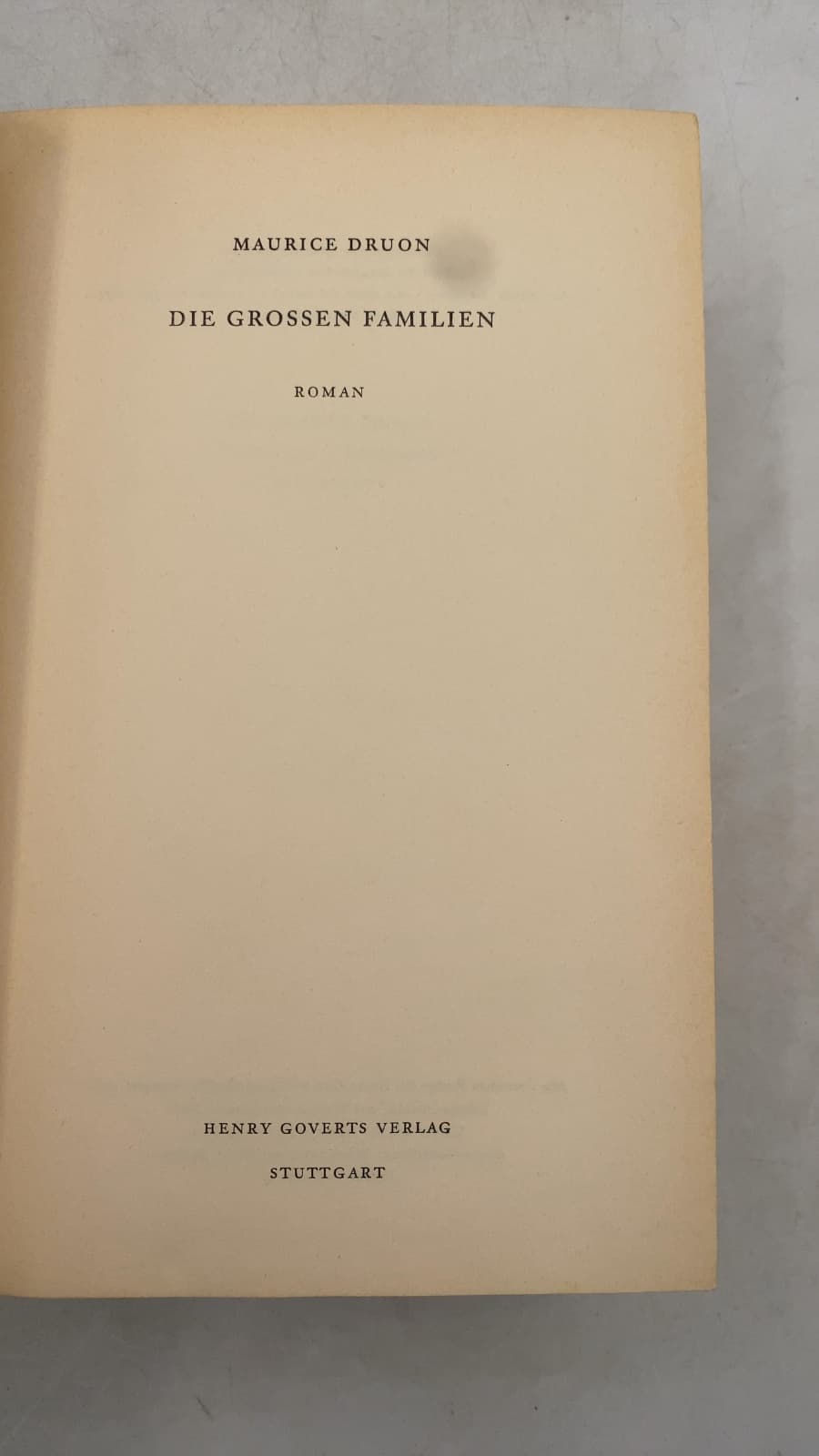 Die grossen Familien by Maurice Druon - title page