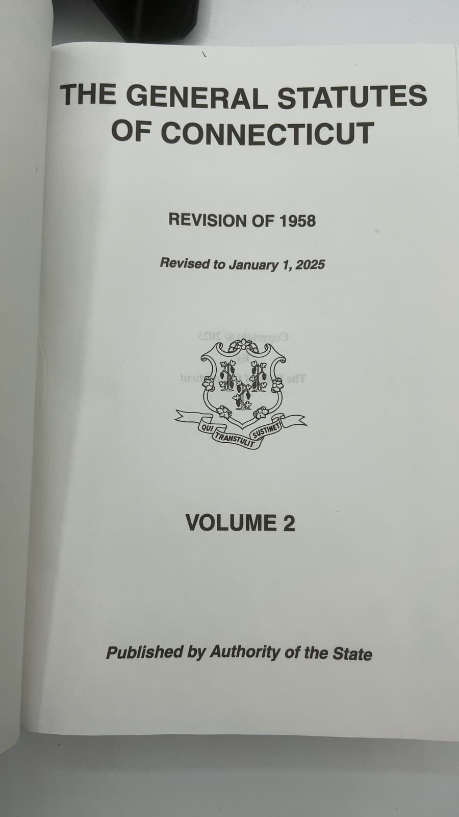 The General Statutes of Connecticut, Revision of 1958, Volume 2 - title page