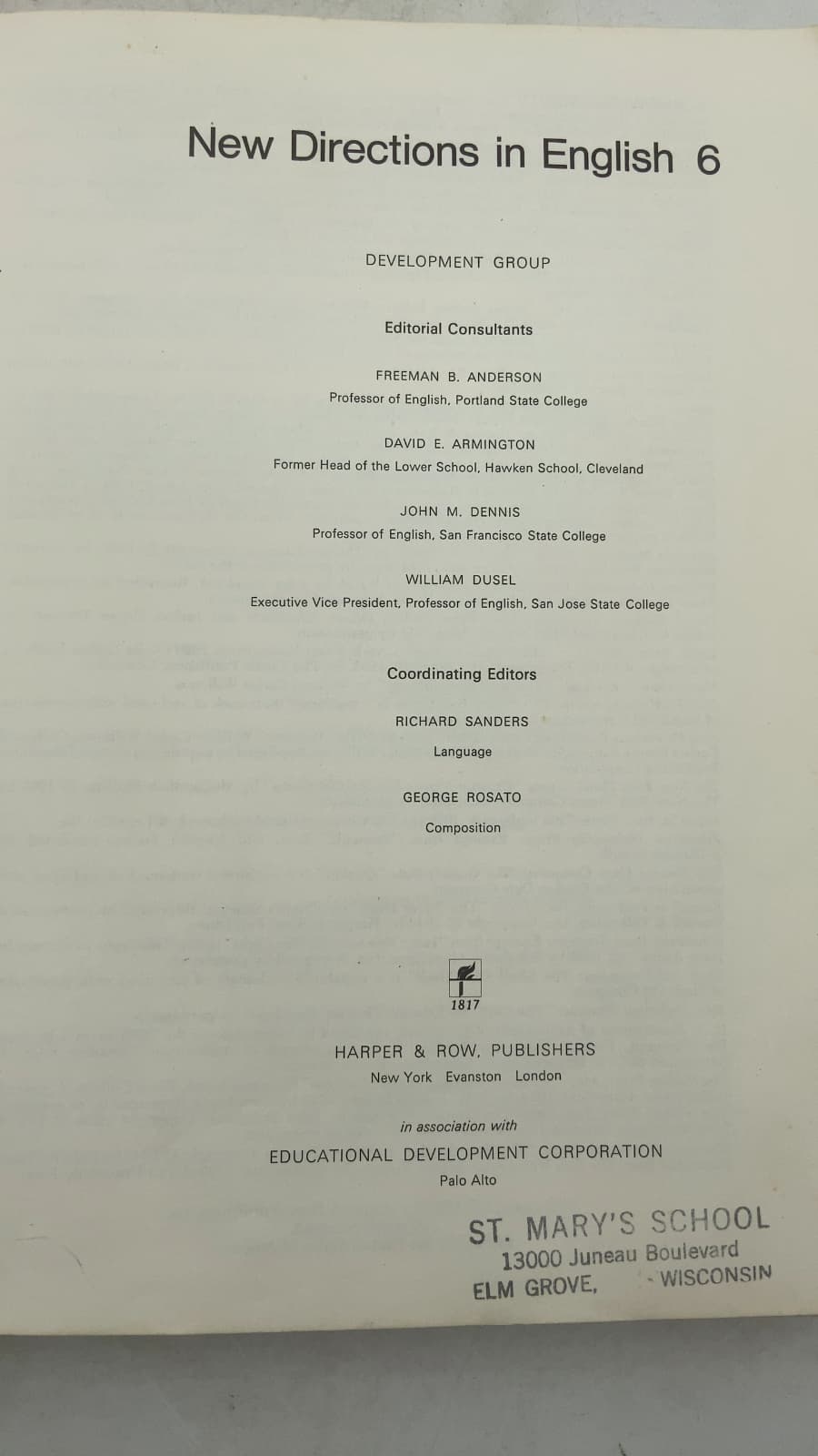 New Directions in English 6 by Freeman B. Anderson, David E. Armington, John M. Dennis, William Dusel - title page