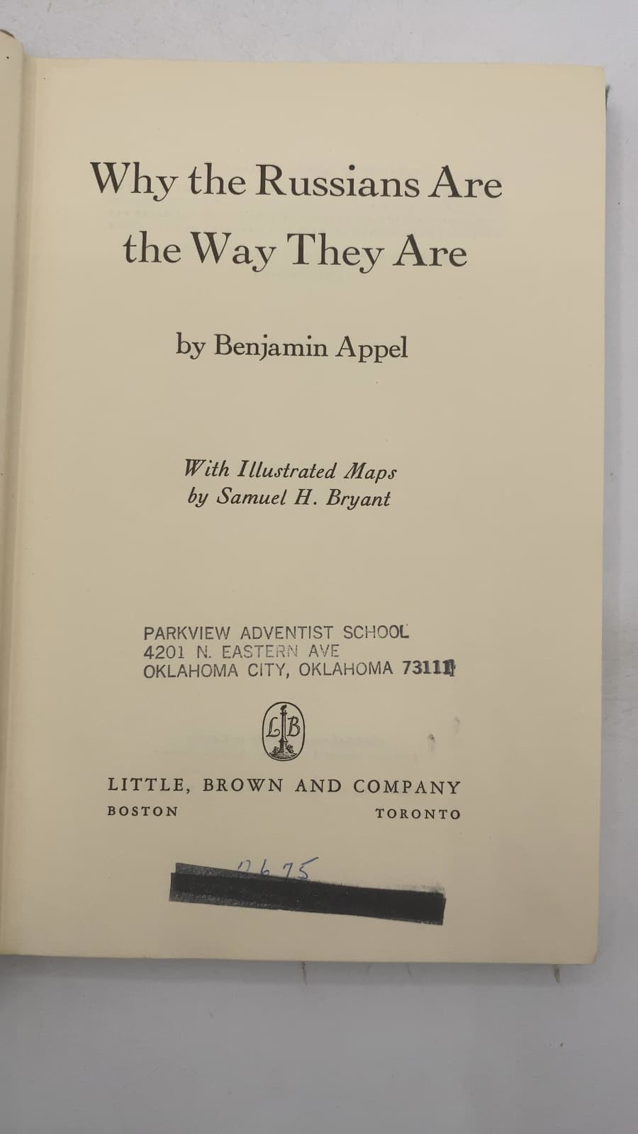 Why the Russians Are the Way They Are by Benjamin Appel - title page