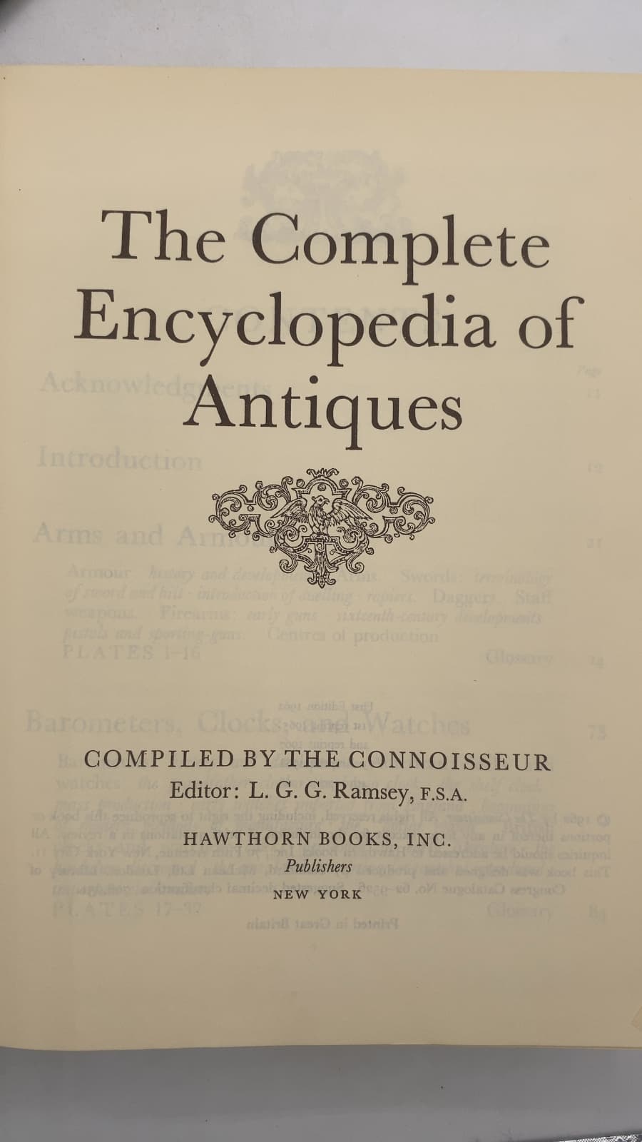 The Complete Encyclopedia of Antiques by Editor: L. G. G. Ramsey, F.S.A. - title page
