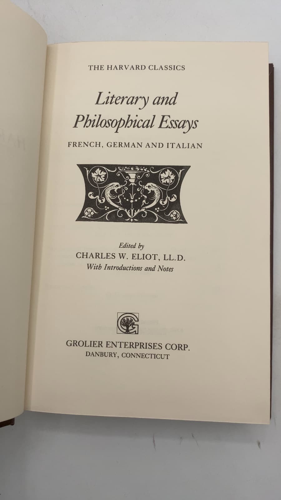 Literary and Philosophical Essays: French, German and Italian by Edited by Charles W. Eliot, LL.D. - title page