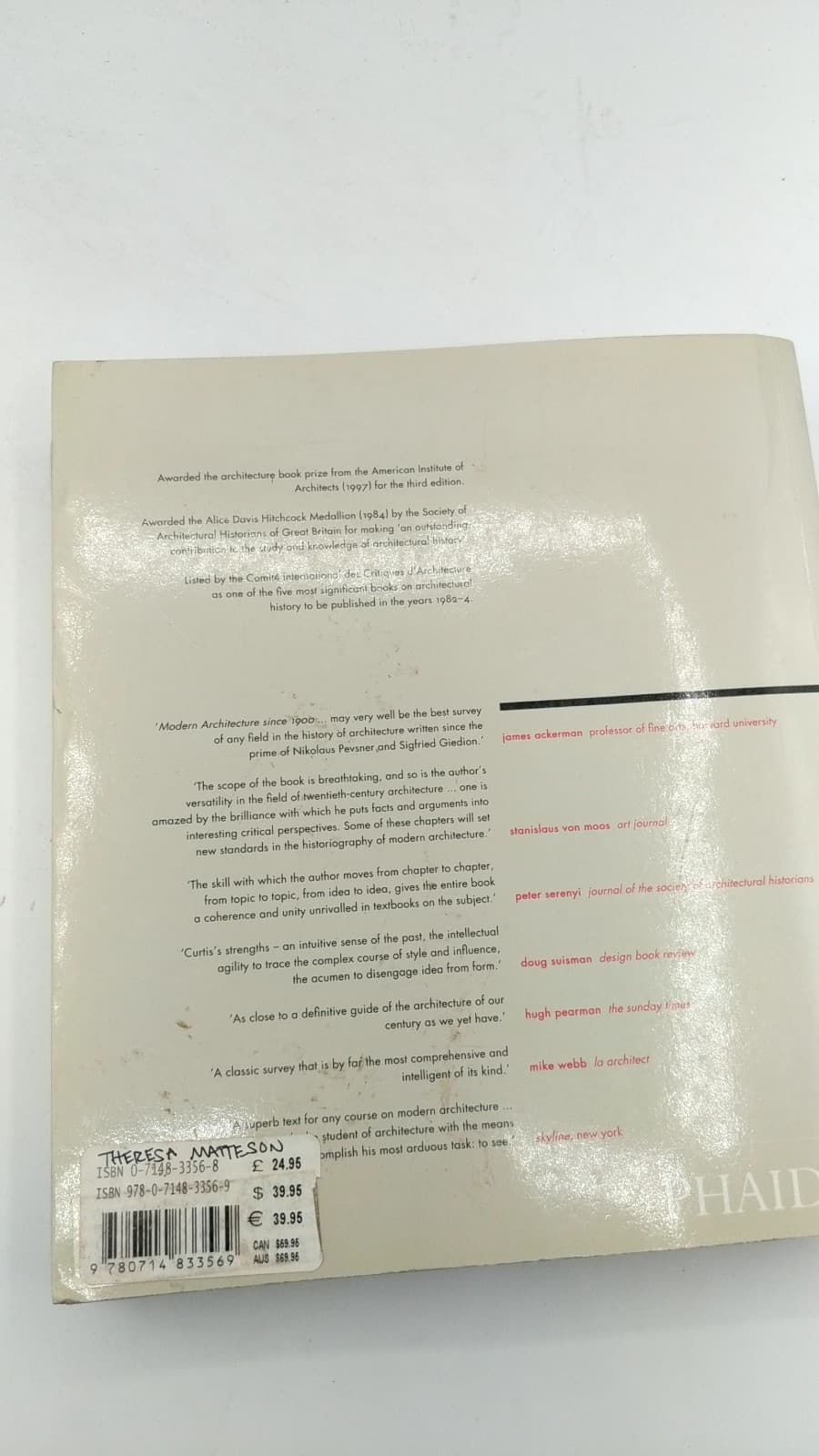 Modern Architecture Since 1900 by William J. R. Curtis - additional view
