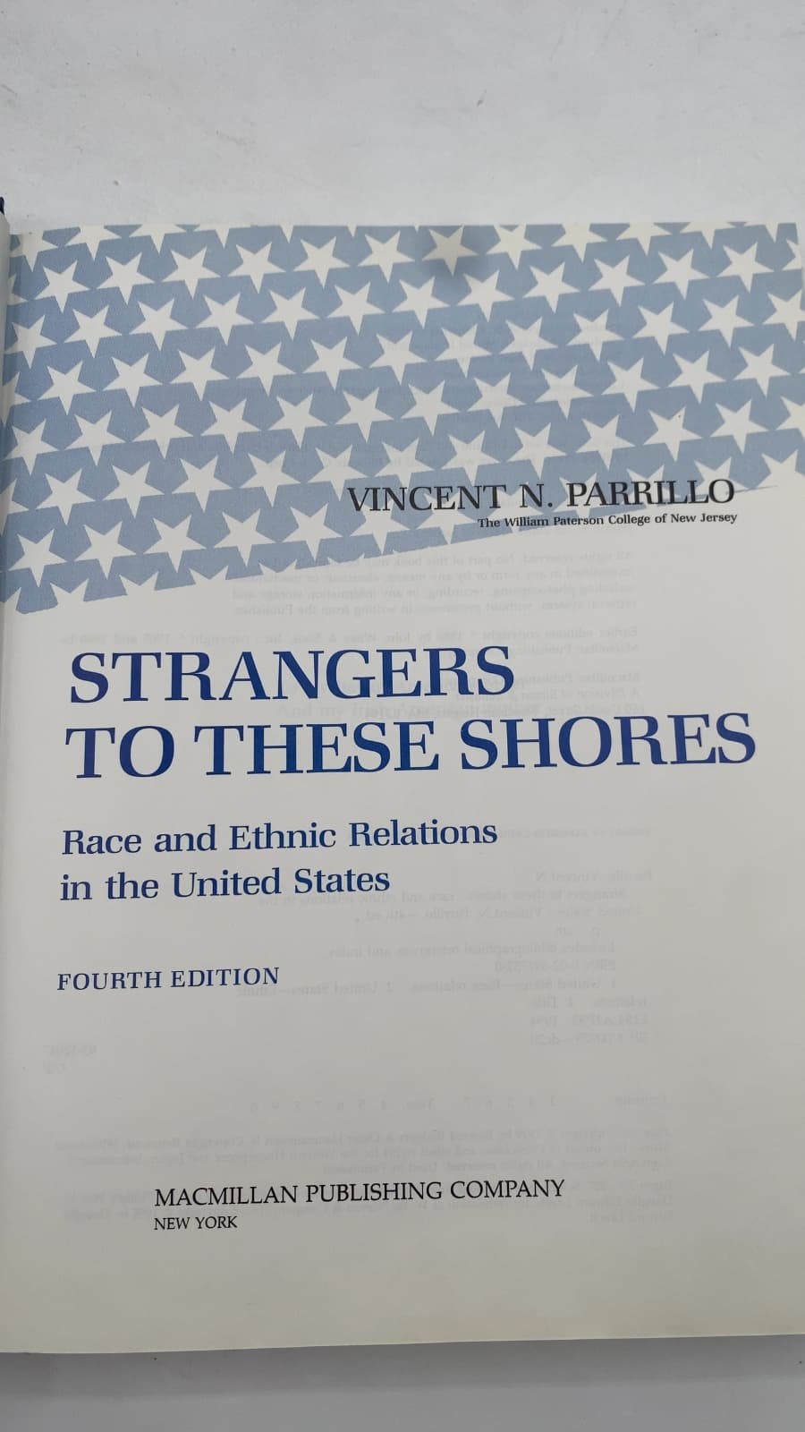 Strangers to These Shores: Race and Ethnic Relations in the United States by Vincent N. Parrillo - title page