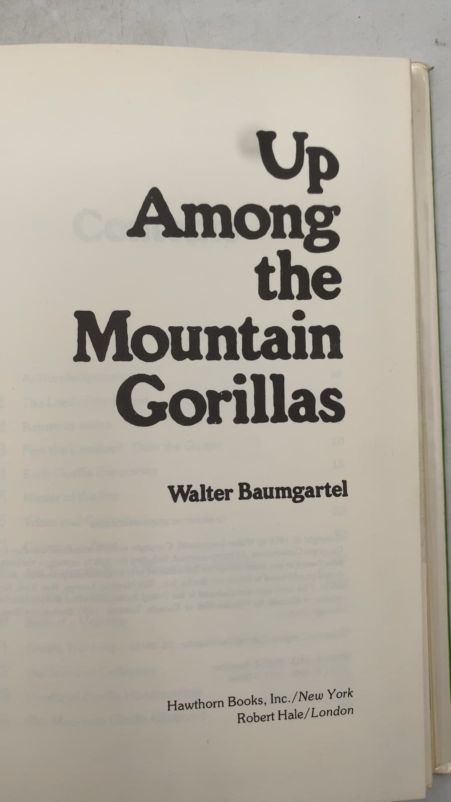 Up Among the Mountain Gorillas by Walter Baumgartel - title page