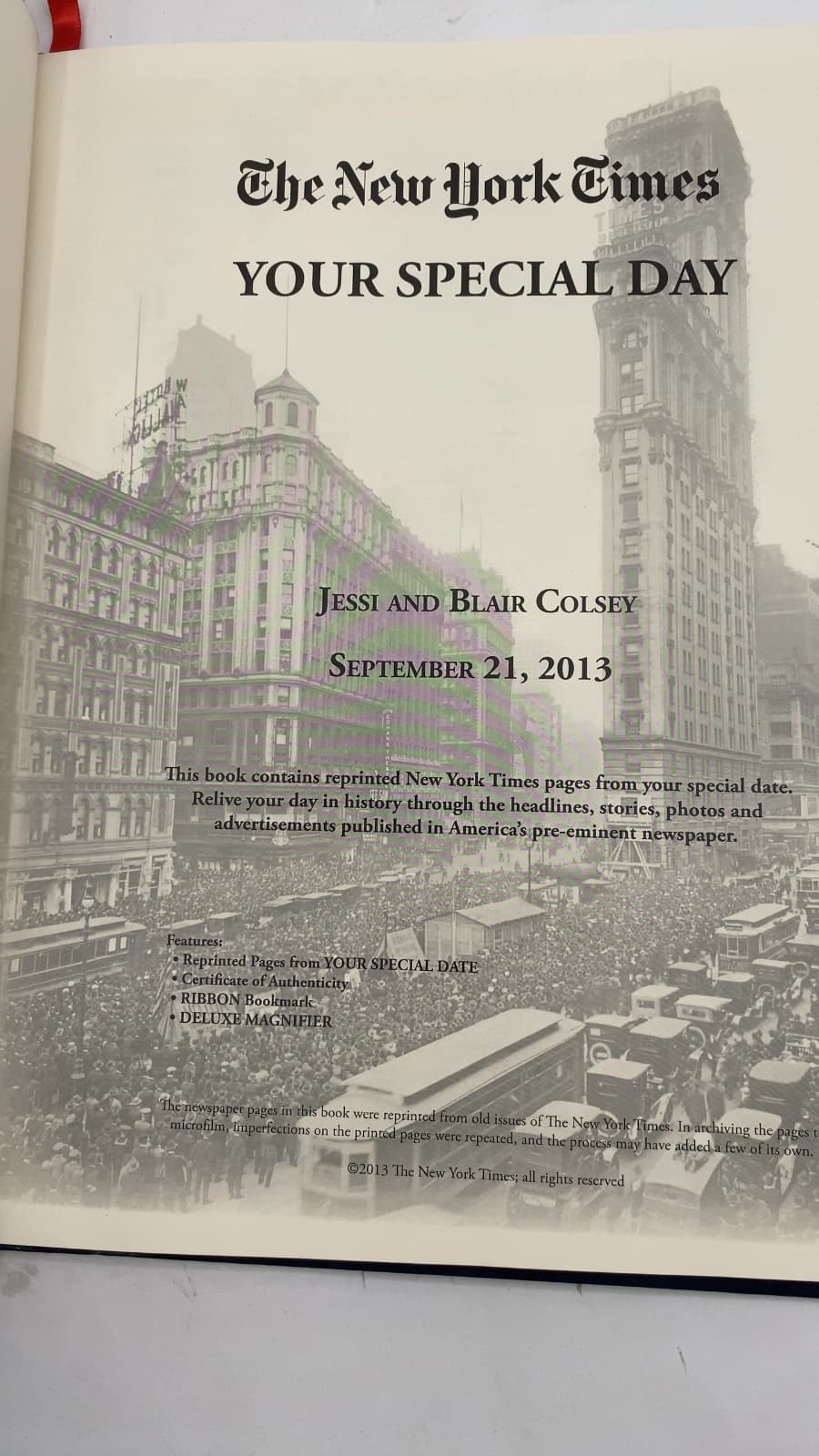 The New York Times Your Special Day - title page