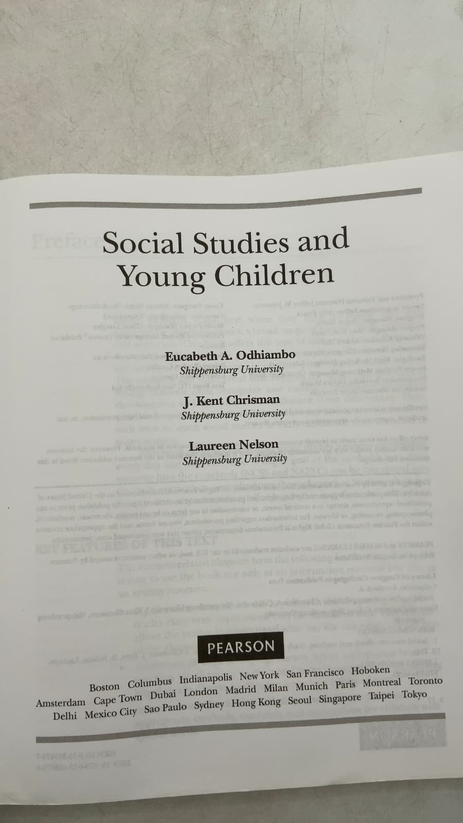 Social Studies and Young Children by Eucabeth A. Odhiambo, J. Kent Chrisman, Laureen Nelson - title page
