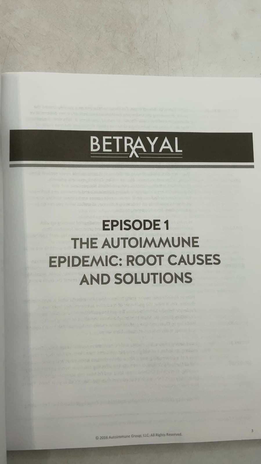 BETRAYAL: The Autoimmune Disease Solution They're Not Telling You - title page