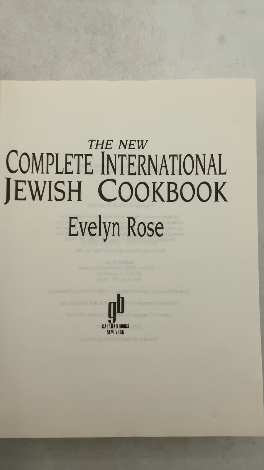 The New Complete International Jewish Cookbook by Evelyn Rose - title page