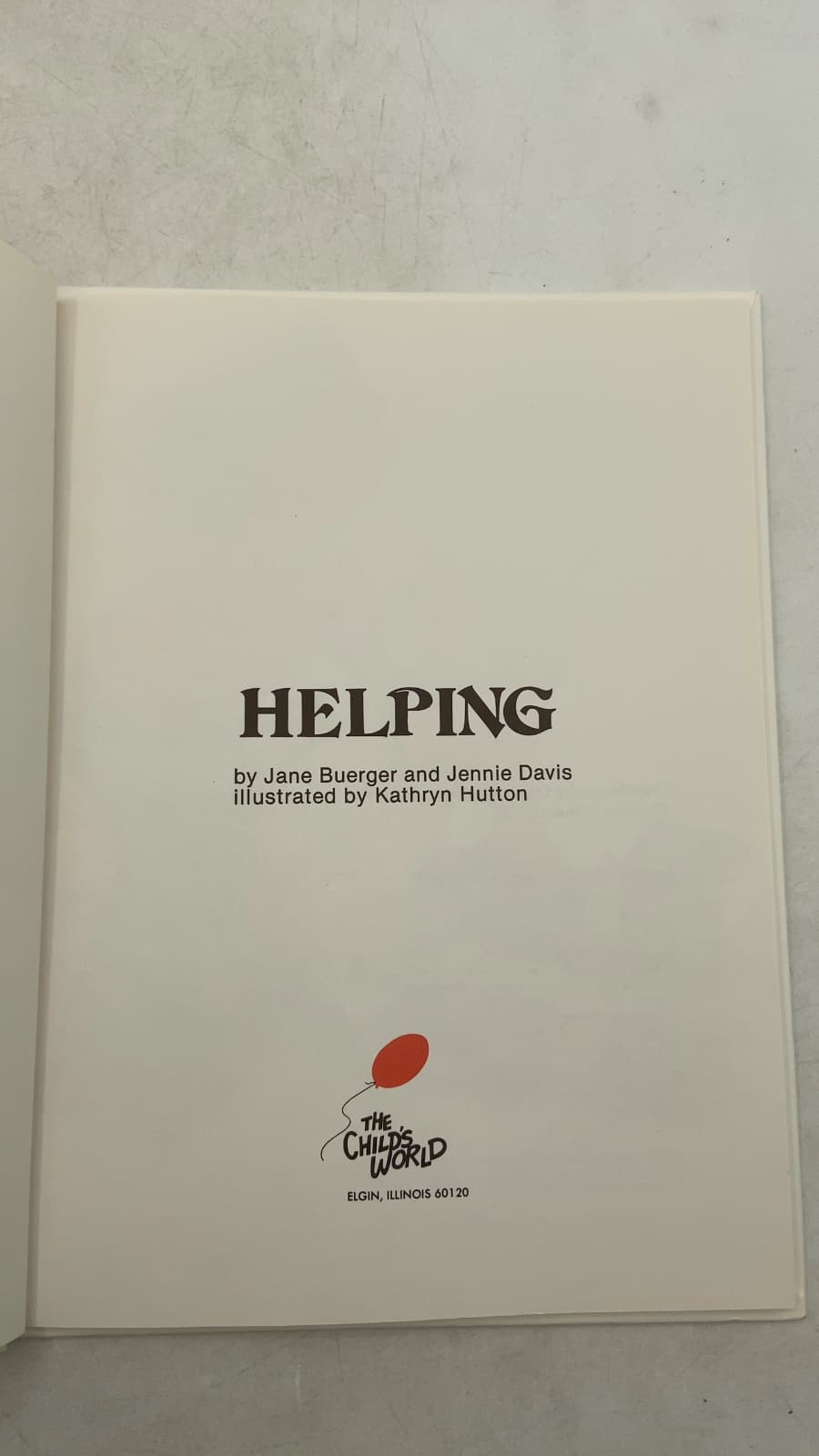 Helping by Jane Buerger and Jennie Davis - title page