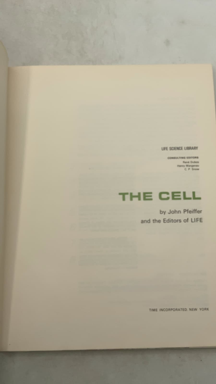 THE Cell by John Pfeiffer and the Editors of LIFE - title page