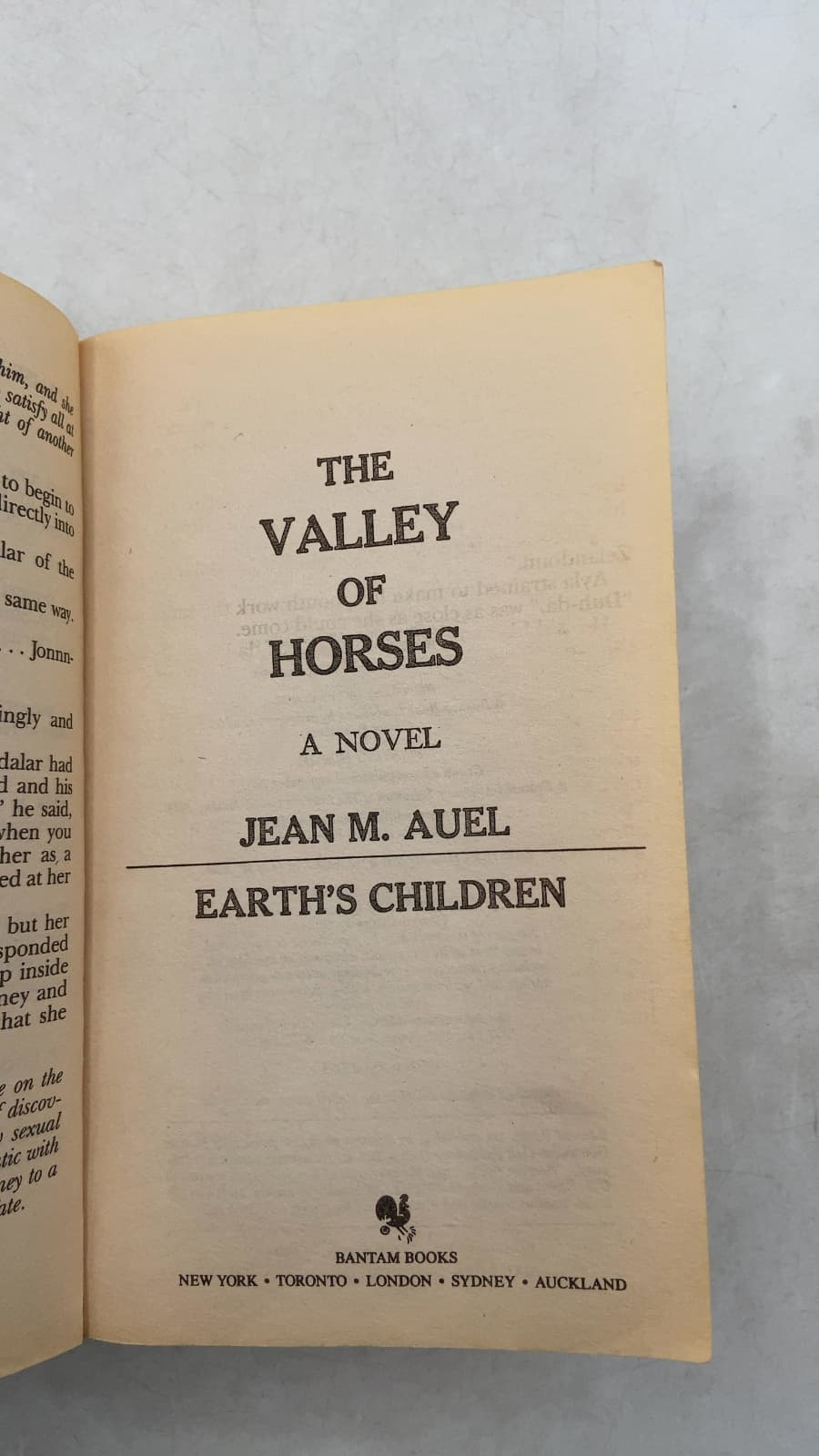 The Valley of Horses by Jean M. Auel - title page
