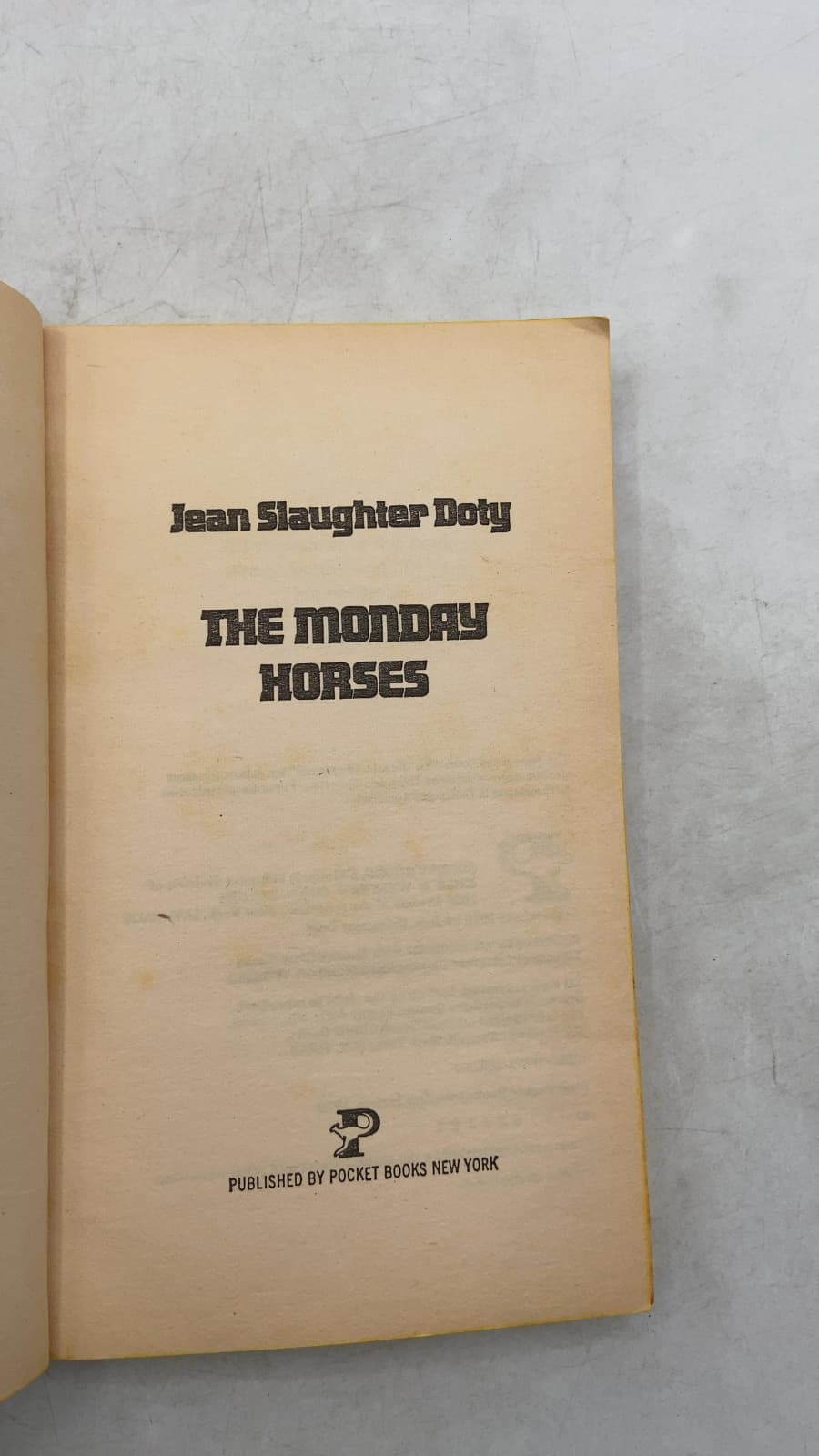The Monday Horses by Jean Slaughter Doty - title page