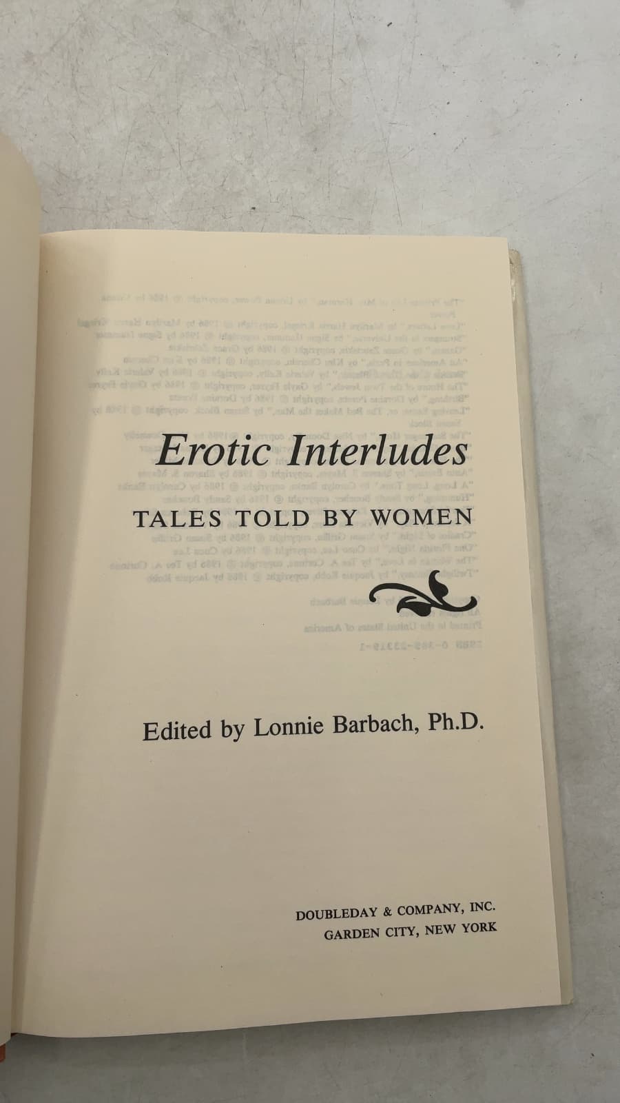 Erotic Interludes: Tales Told by Women by Lonnie Barbach, Ph.D. - title page