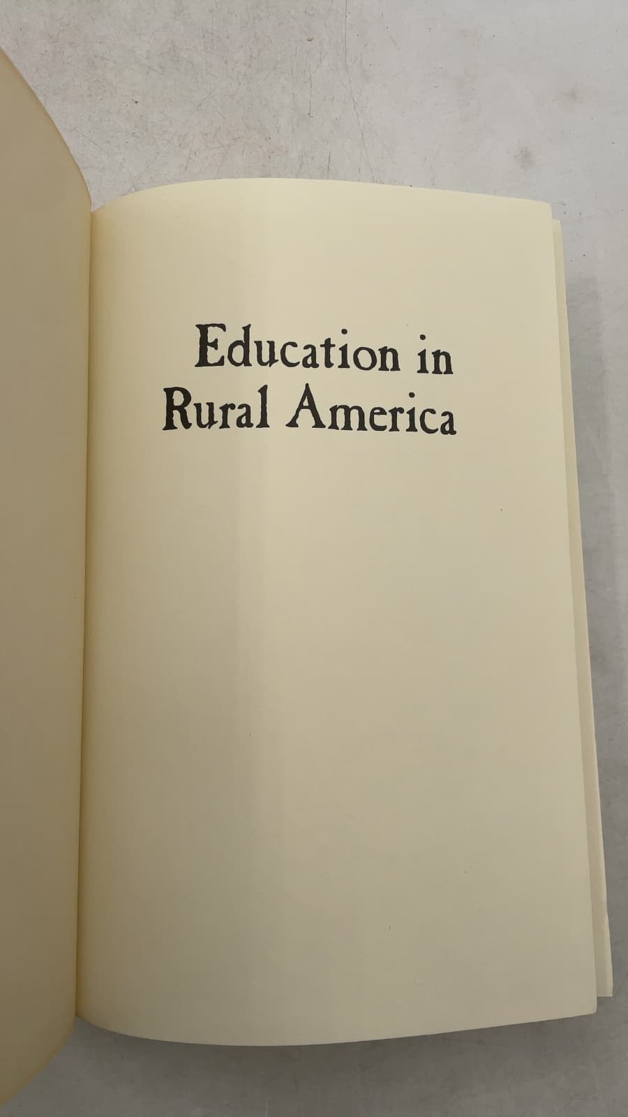 Education in Rural America by Jonathan P. Sher - title page