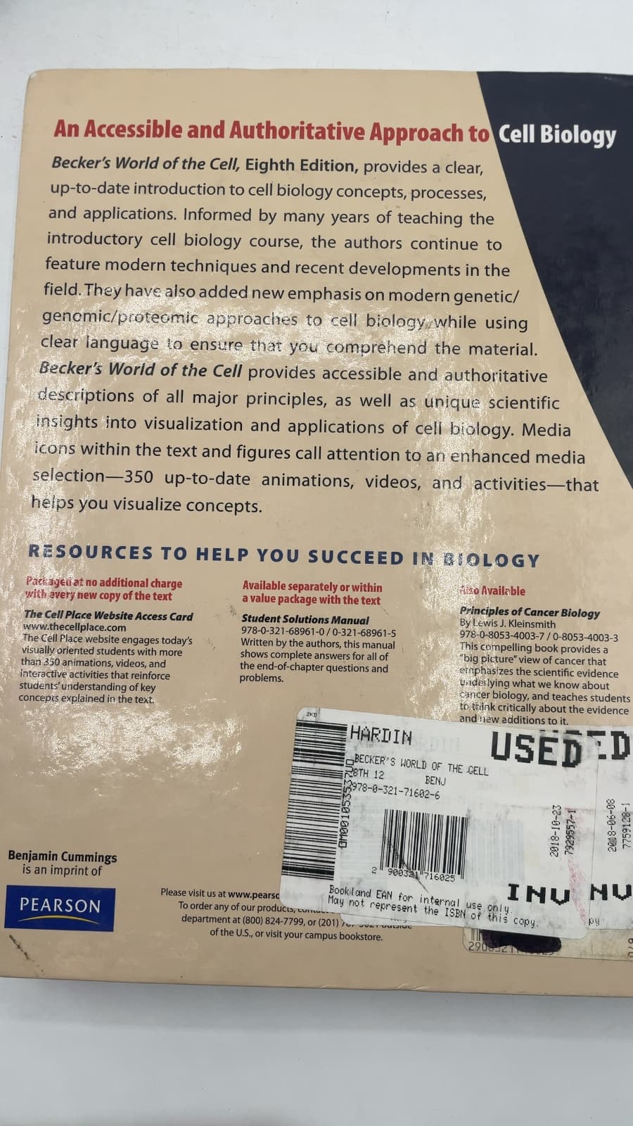 Becker's World of the Cell by Jeff Hardin, Gregory Bertoni, Lewis J. Kleinsmith - additional view