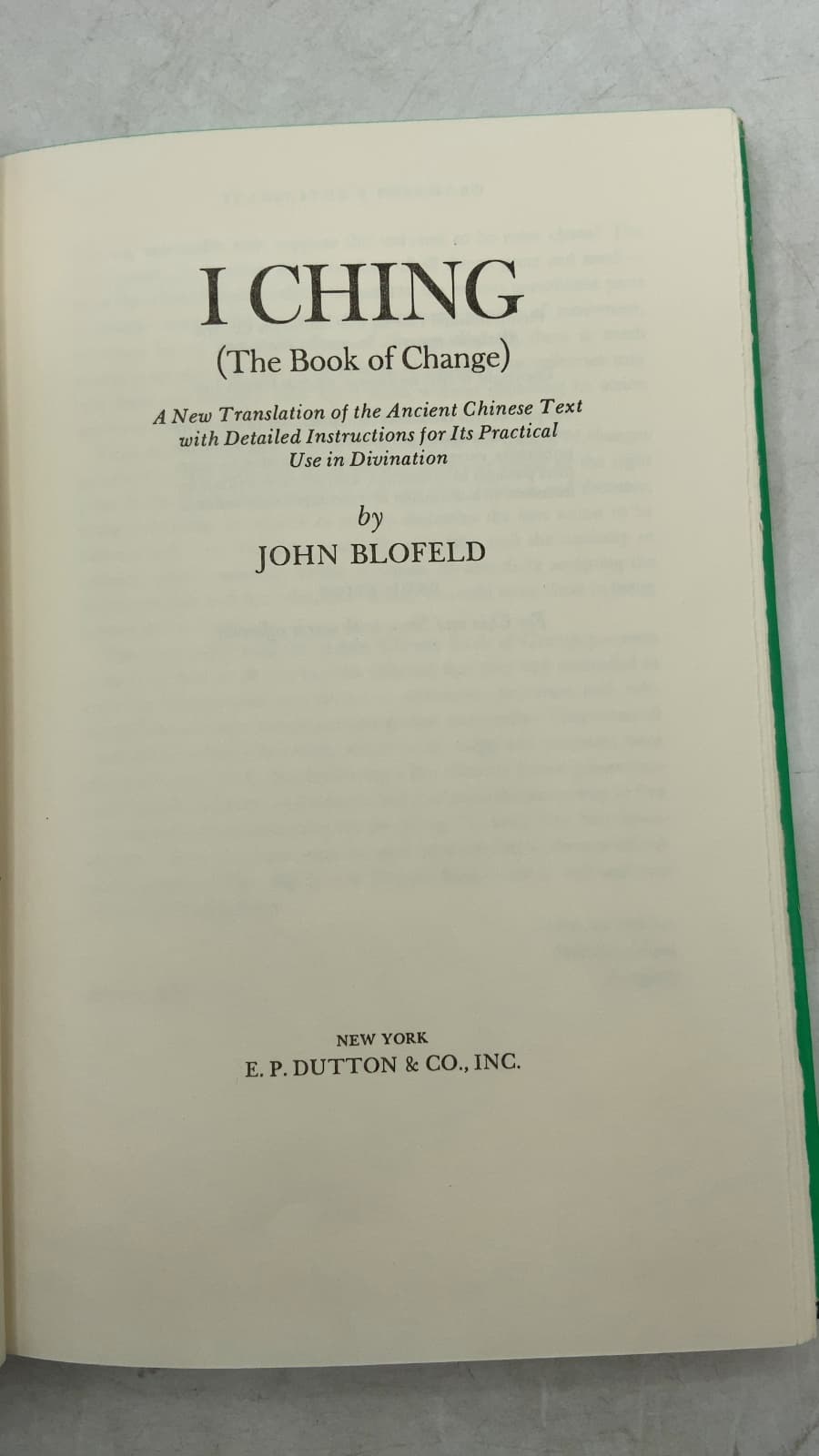 I Ching (The Book of Change) by John Blofeld - title page