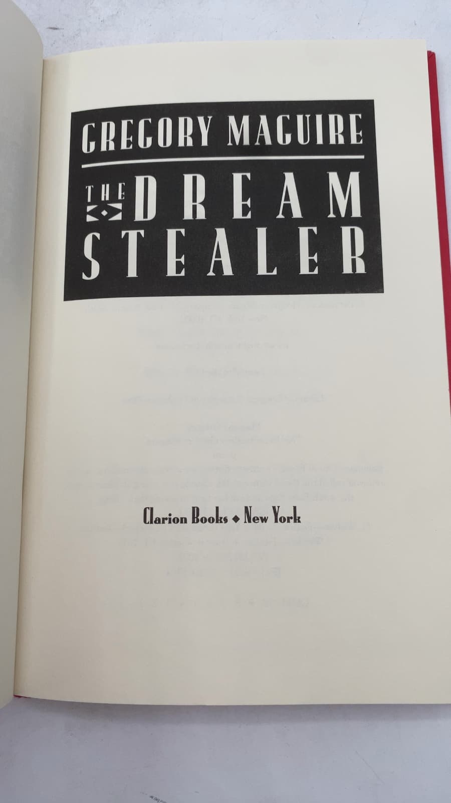 The Dream Stealer by Gregory Maguire - title page