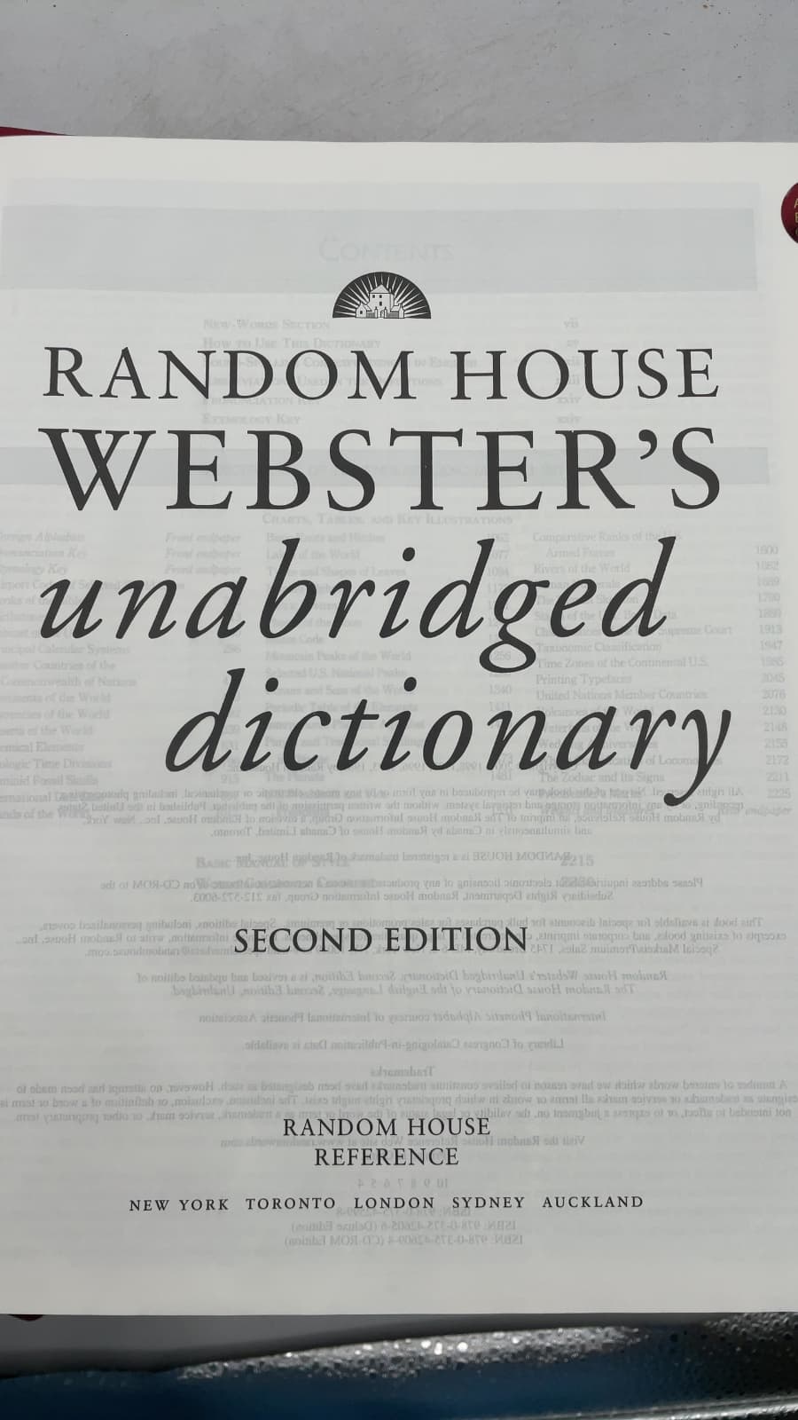 Random House Webster's Unabridged Dictionary - title page