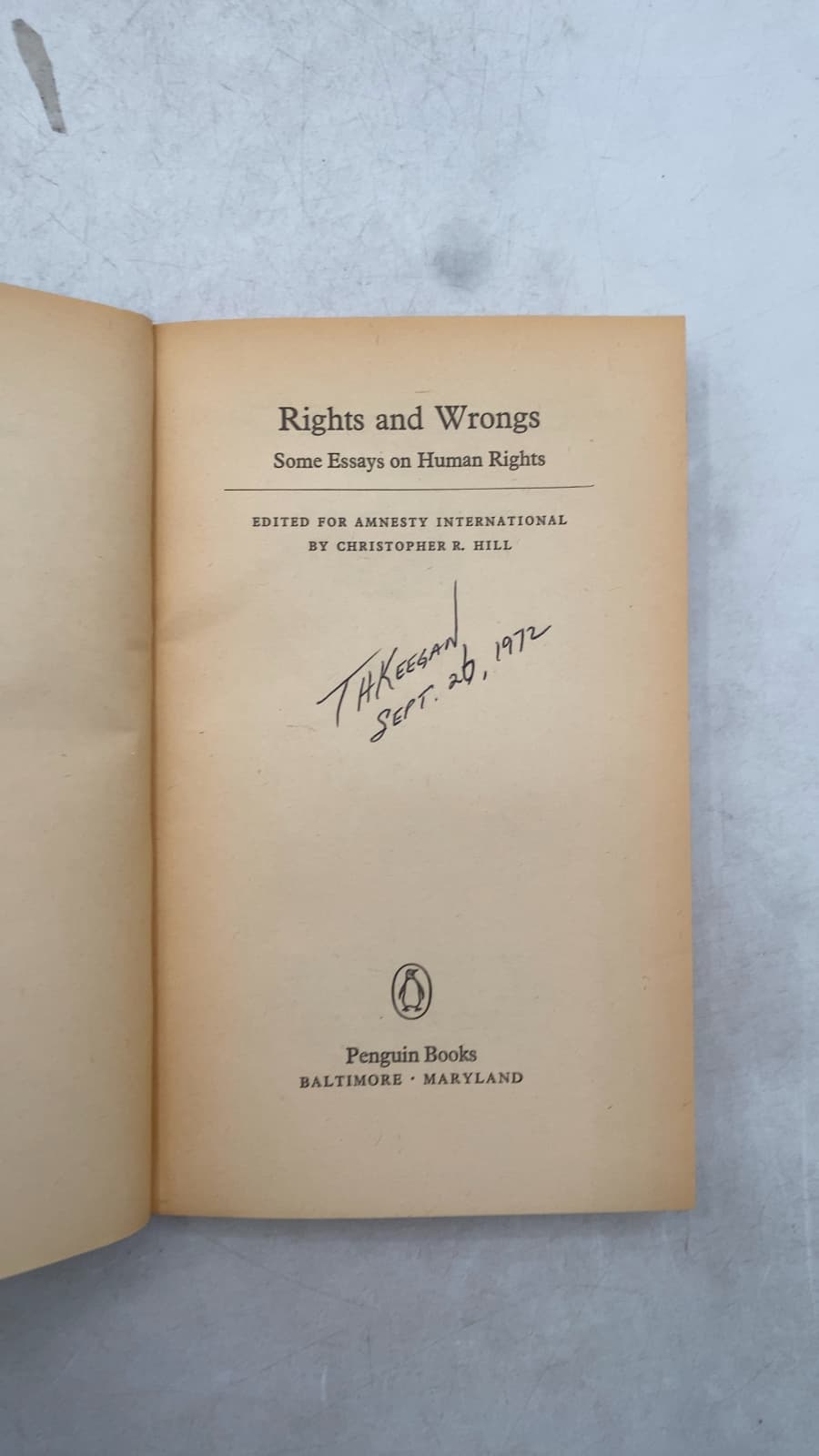 Rights and Wrongs: Some Essays on Human Rights by Christopher R. Hill (Editor) - title page