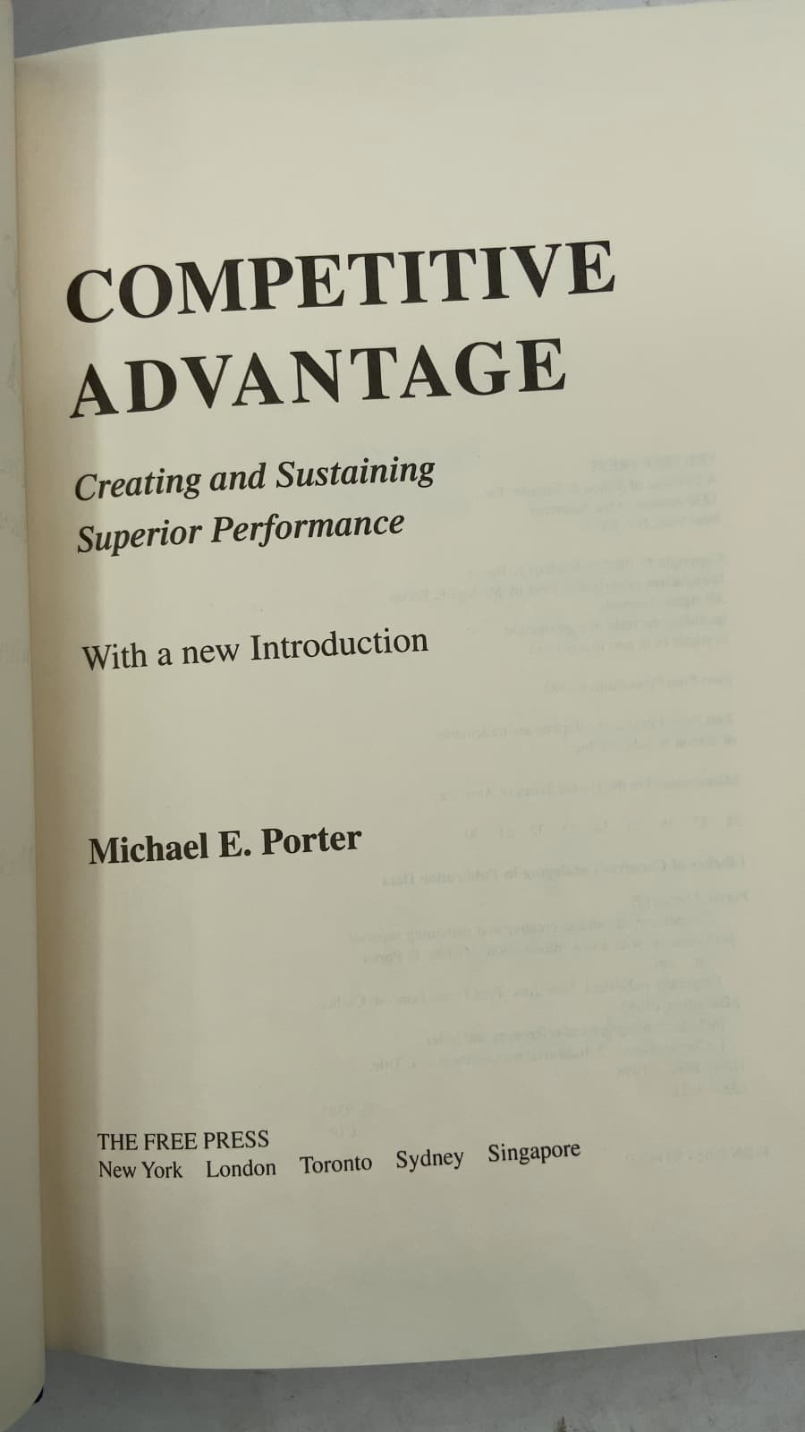 The Michael E. Porter Trilogy (Competitive Strategy; Competitive Advantage; The Competitive Advantage of Nations) by Michael E. Porter - title page