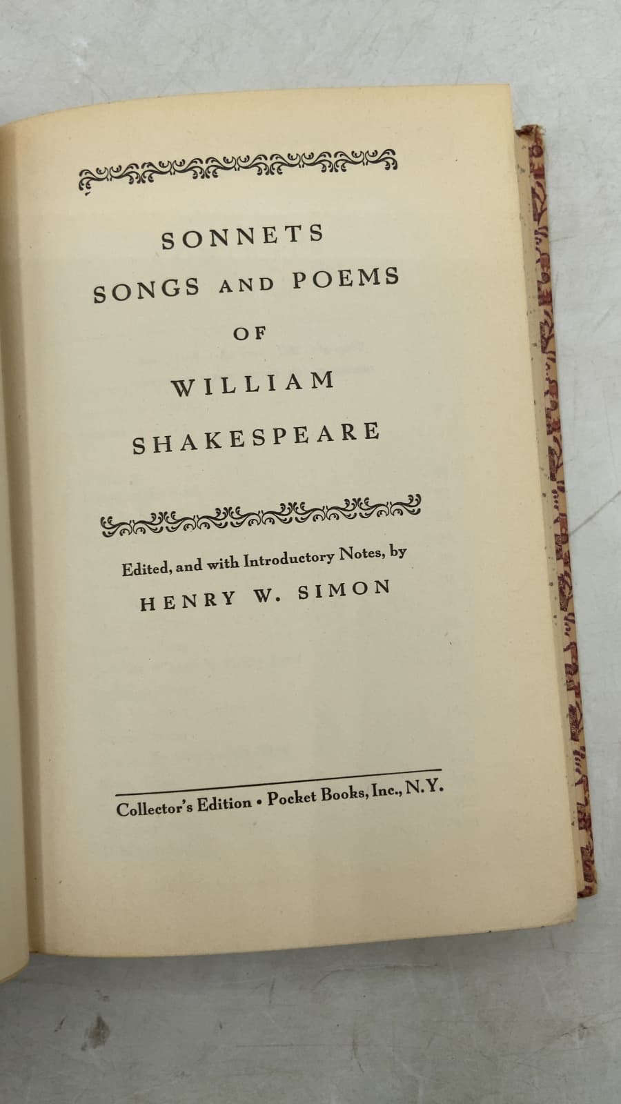 Sonnets Songs and Poems of William Shakespeare by William Shakespeare - title page