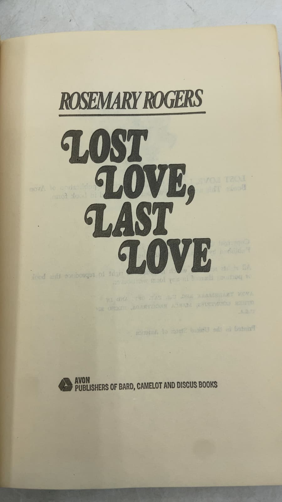 Lost Love, Last Love by Rosemary Rogers - title page