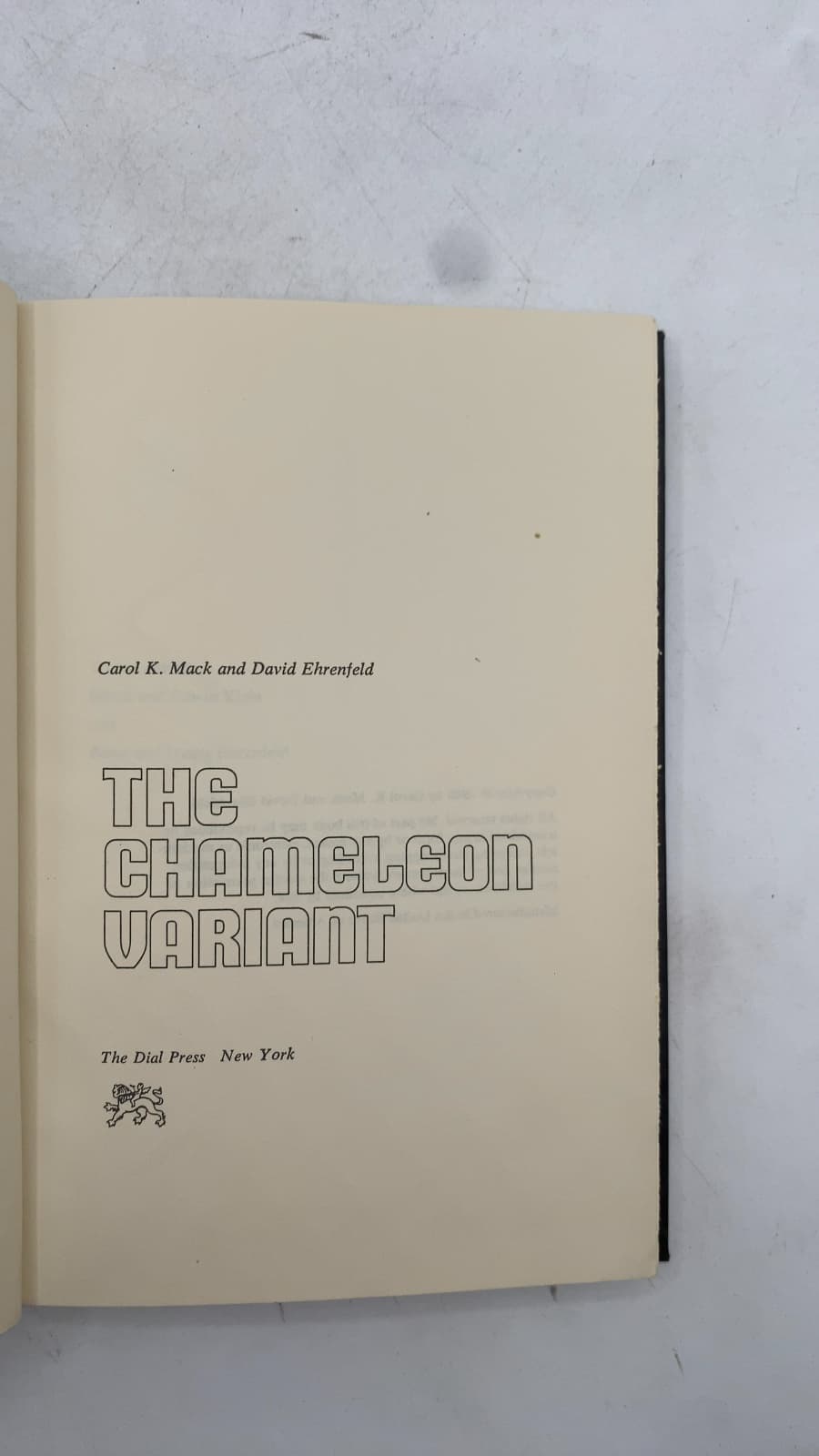 THE Chameleon Variant by Carol K. Mack and David Ehrenfeld - title page