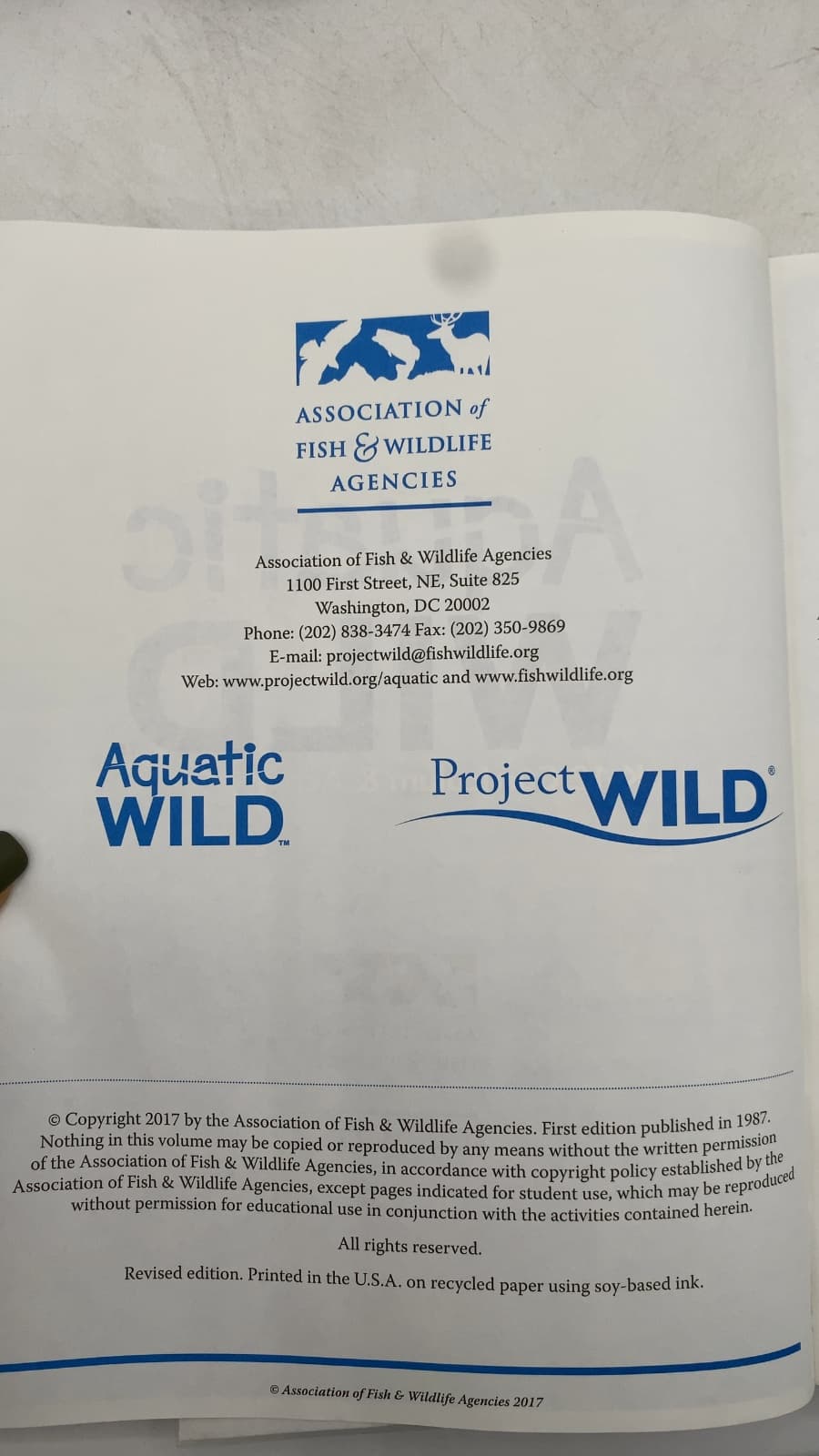 Aquatic WILD: K-12 Curriculum & Activity Guide - title page