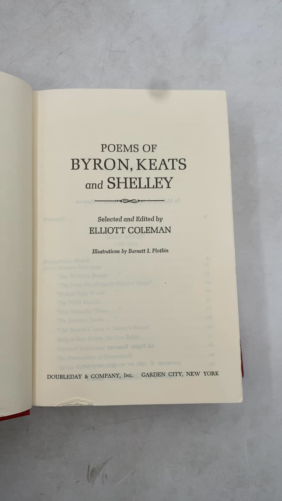 Poems of Byron, Keats and Shelley by Elliott Coleman (Editor) - title page