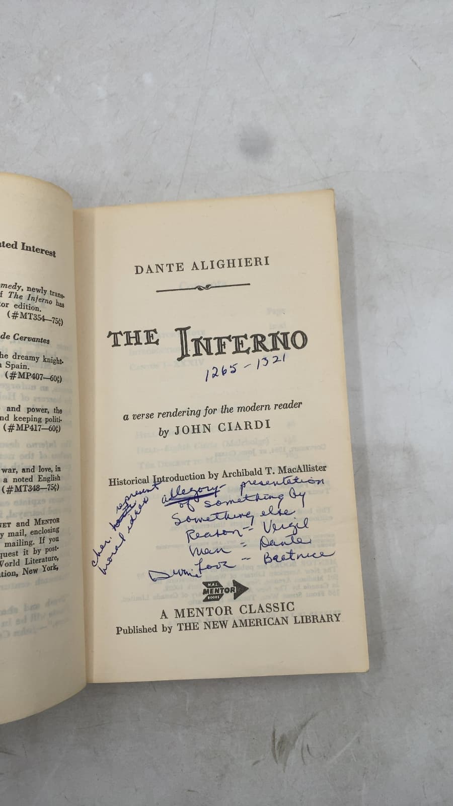 The Inferno by Dante Alighieri - title page