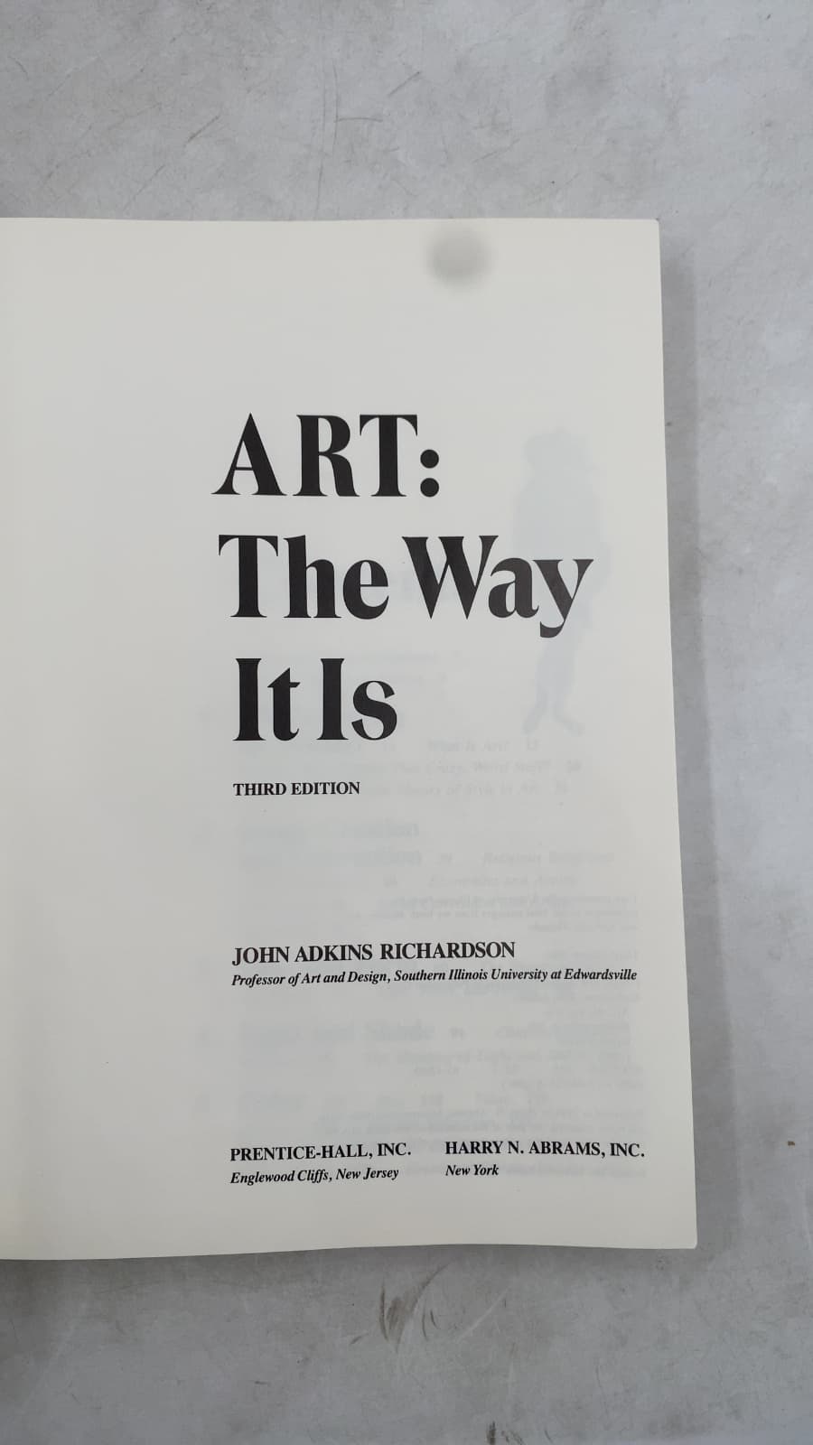 ART: The Way It Is by John Adkins Richardson - title page