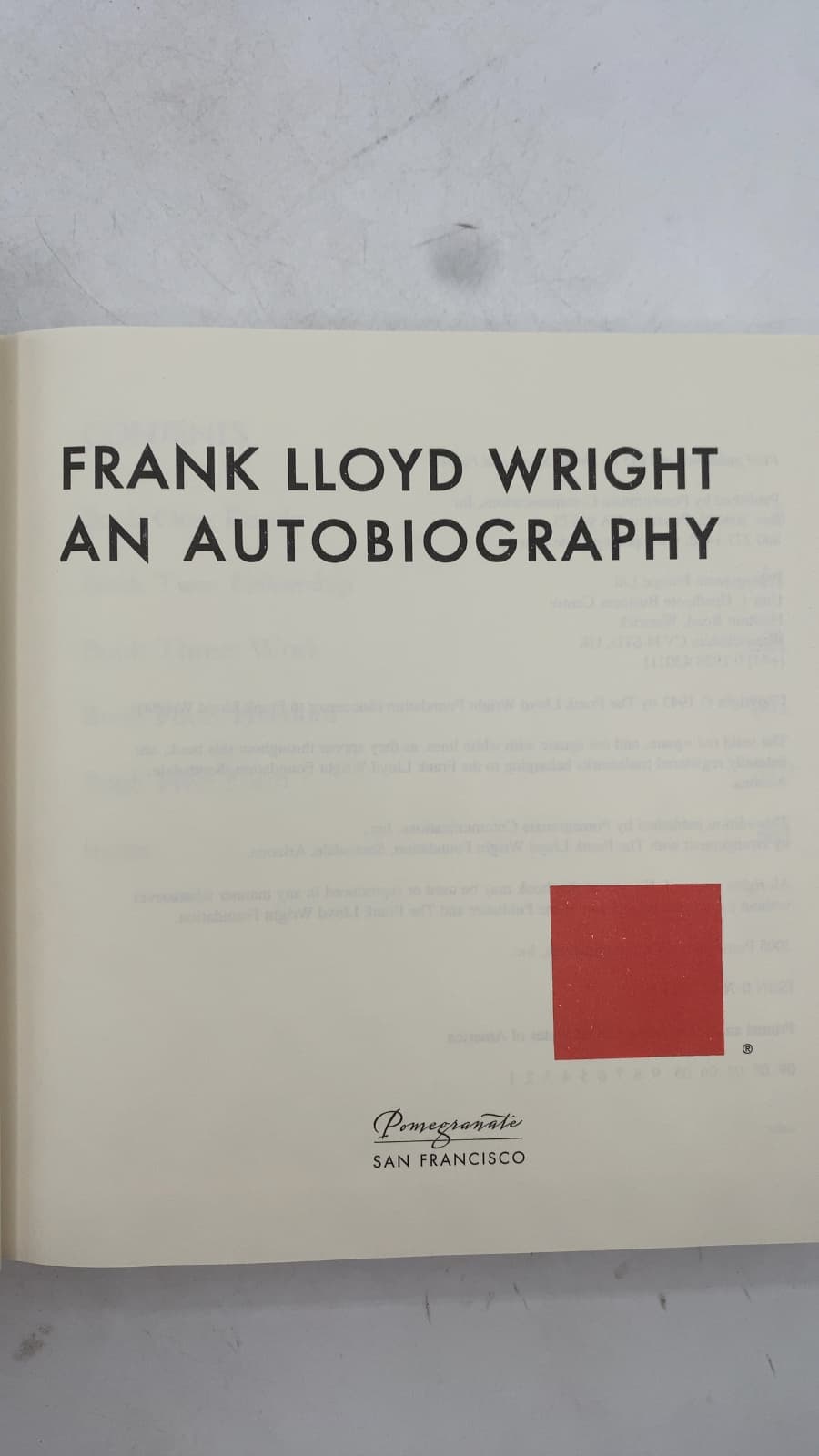 Frank Lloyd Wright: An Autobiography by Frank Lloyd Wright - title page
