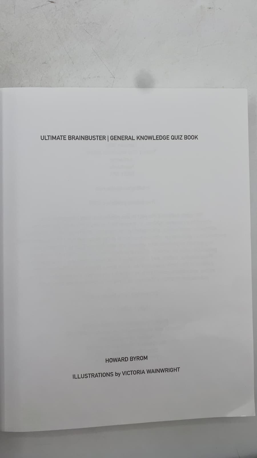 Ultimate Brainbuster General Knowledge Quiz Book by Howard Byrom - title page