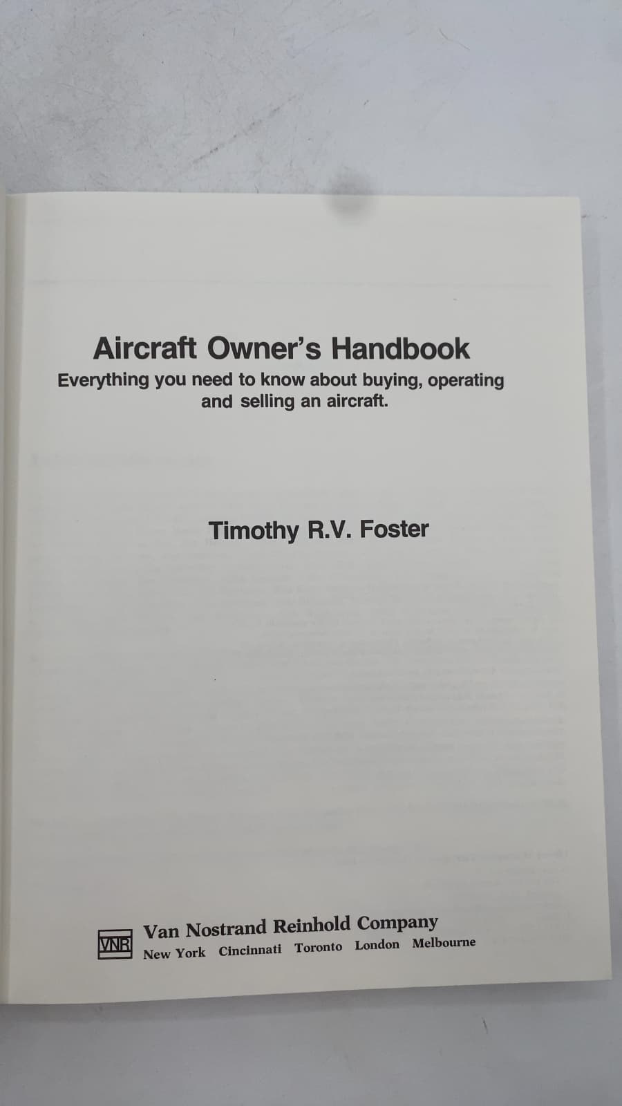 The Aircraft Owner's Handbook by Timothy R.V. Foster - title page