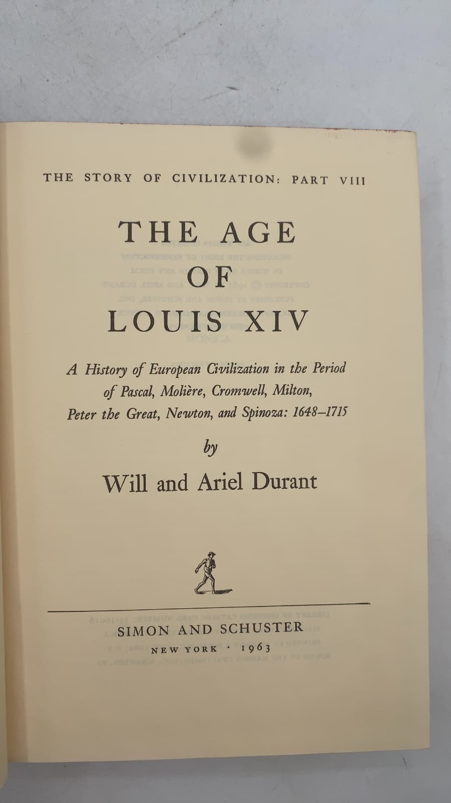 THE AGE OF Louis XIV by Will and Ariel Durant - title page