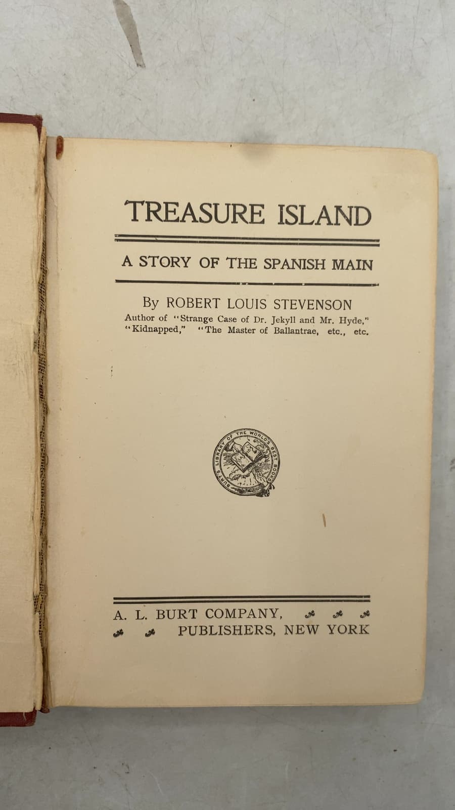 Treasure Island: A Story of the Spanish Main by Robert Louis Stevenson - title page