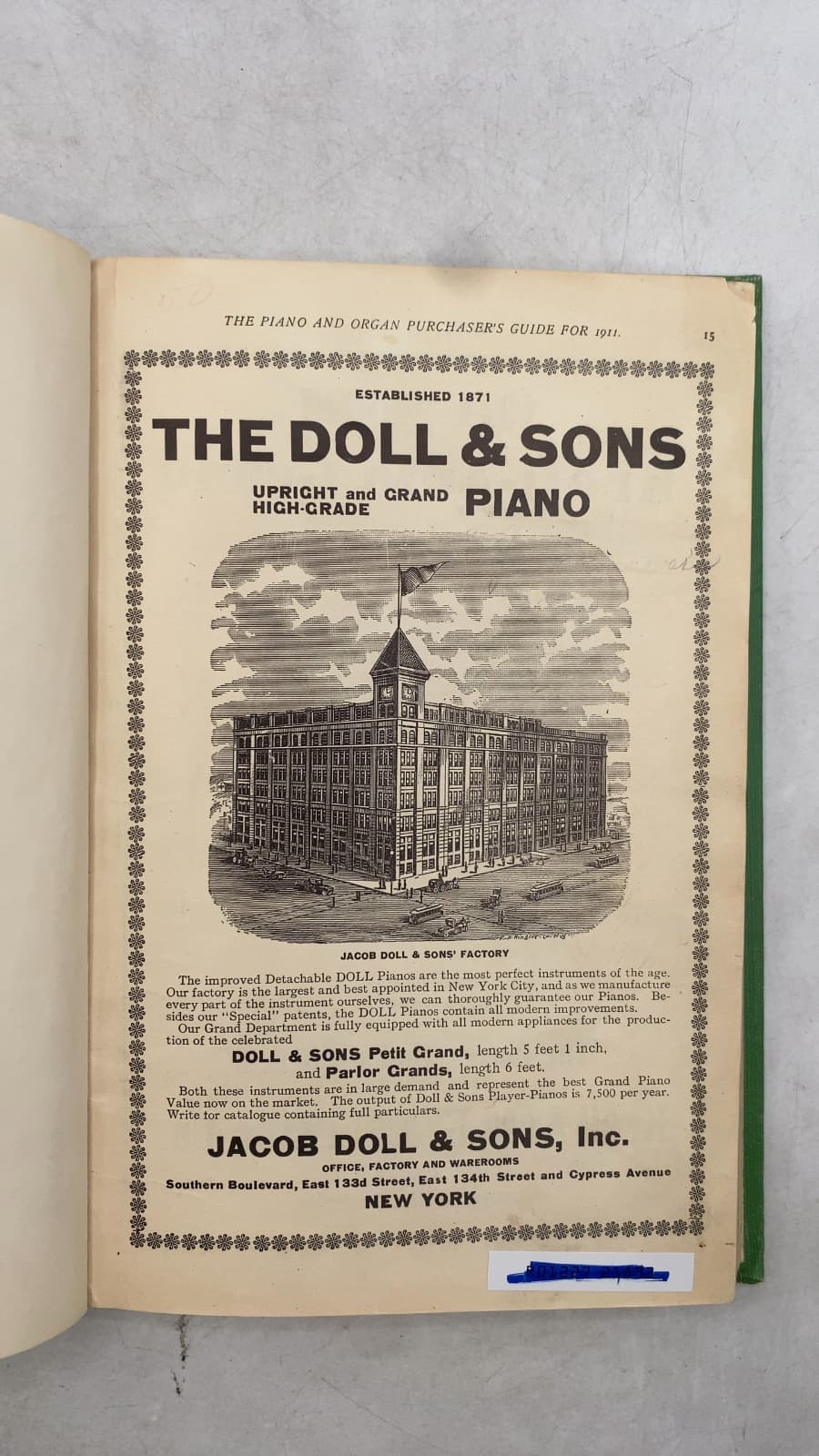 The Piano and Organ Purchaser's Guide for 1911 by John C. Freund - title page