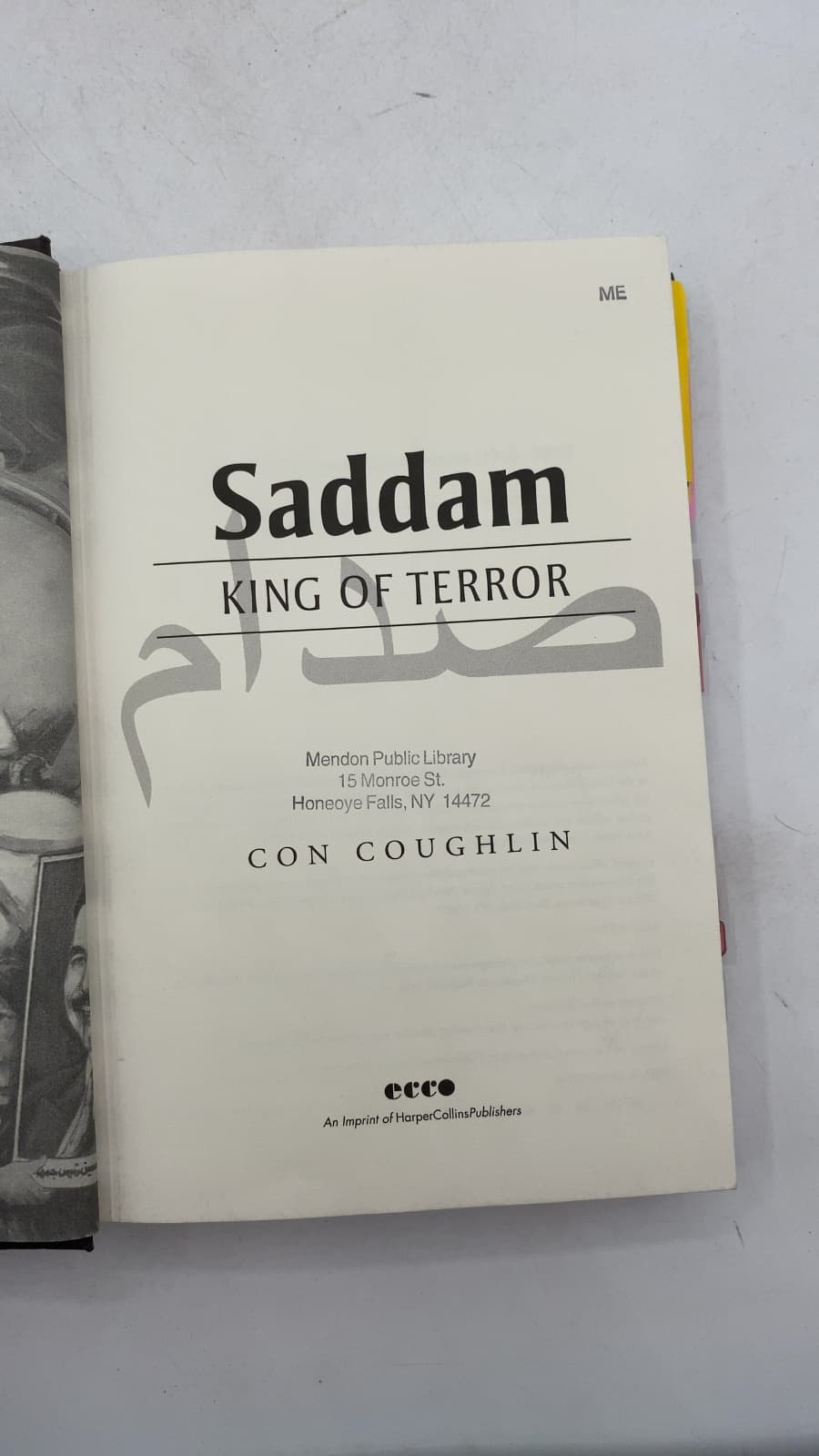Saddam: King of Terror by Con Coughlin - title page